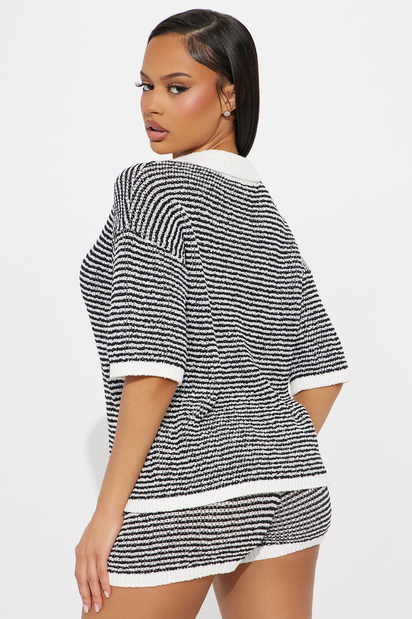 Piper Polo Short Set - Black/White
