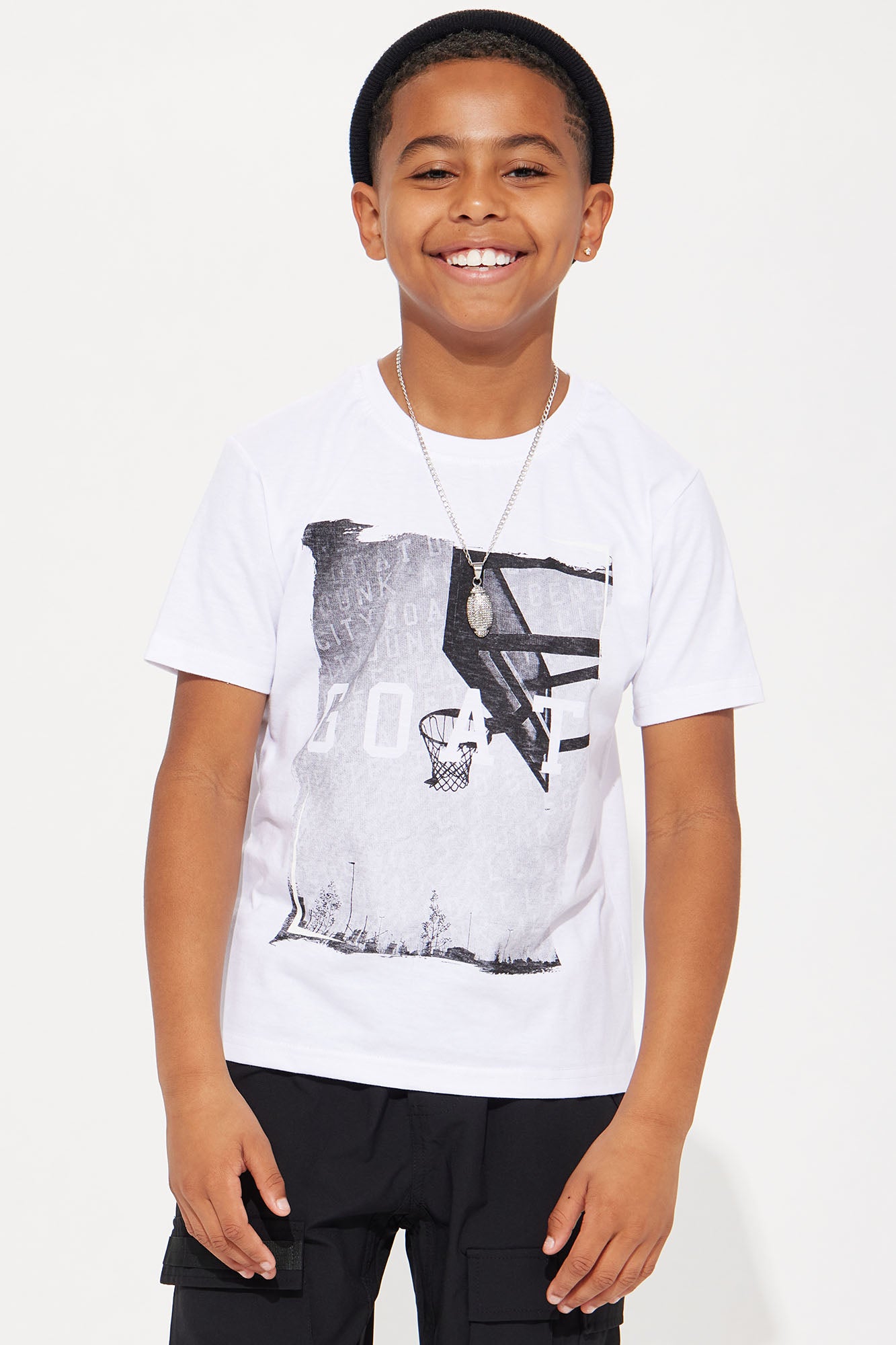 Mini Basketball GOAT Short Sleeve Tee - White
