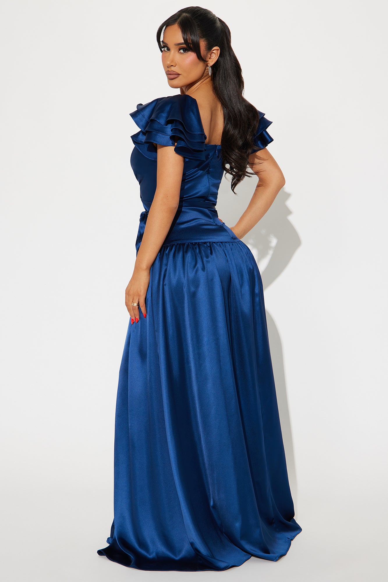 Josie Satin Maxi Dress - Navy