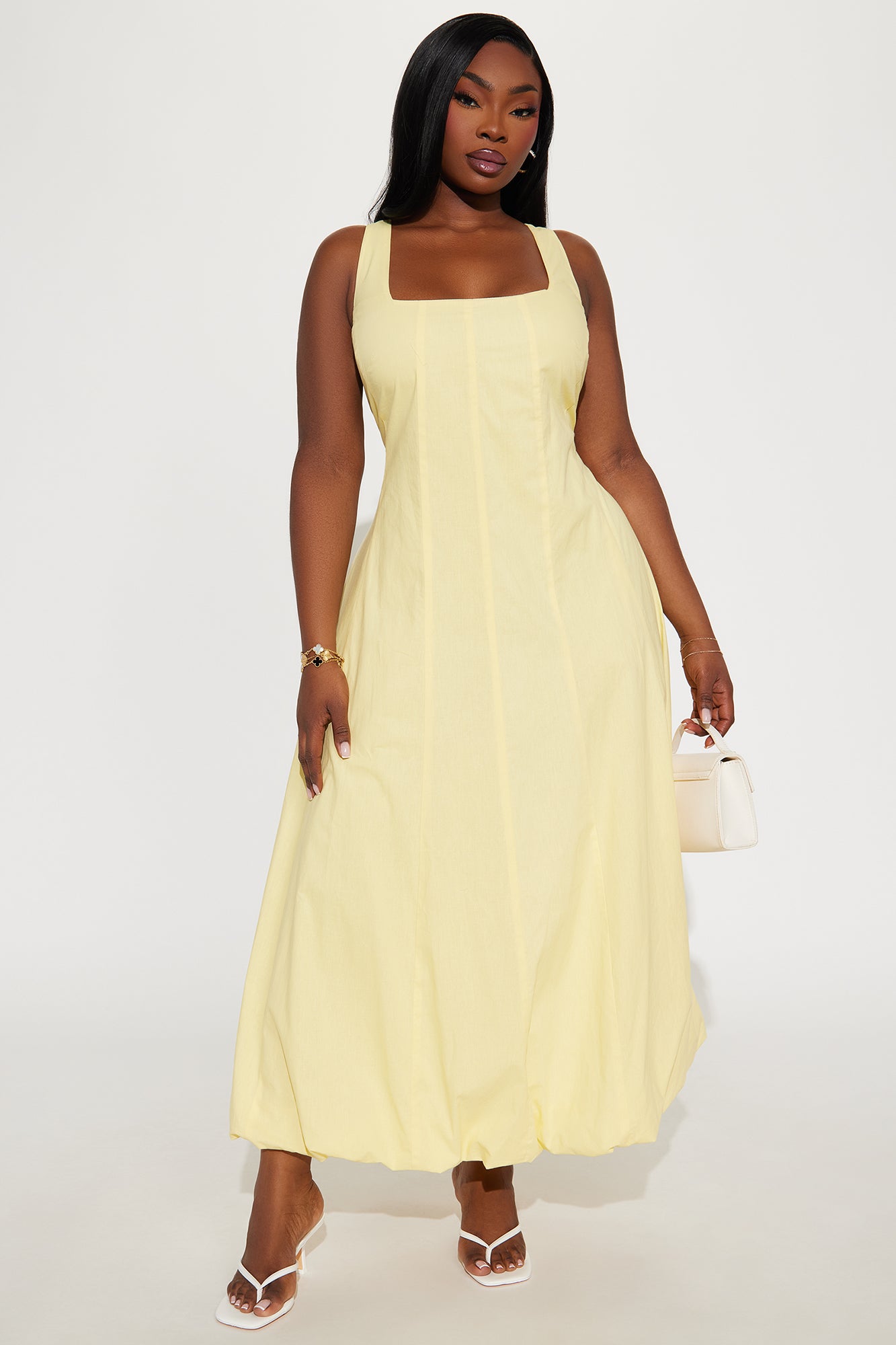 Katherine Bubble Maxi Dress - Yellow