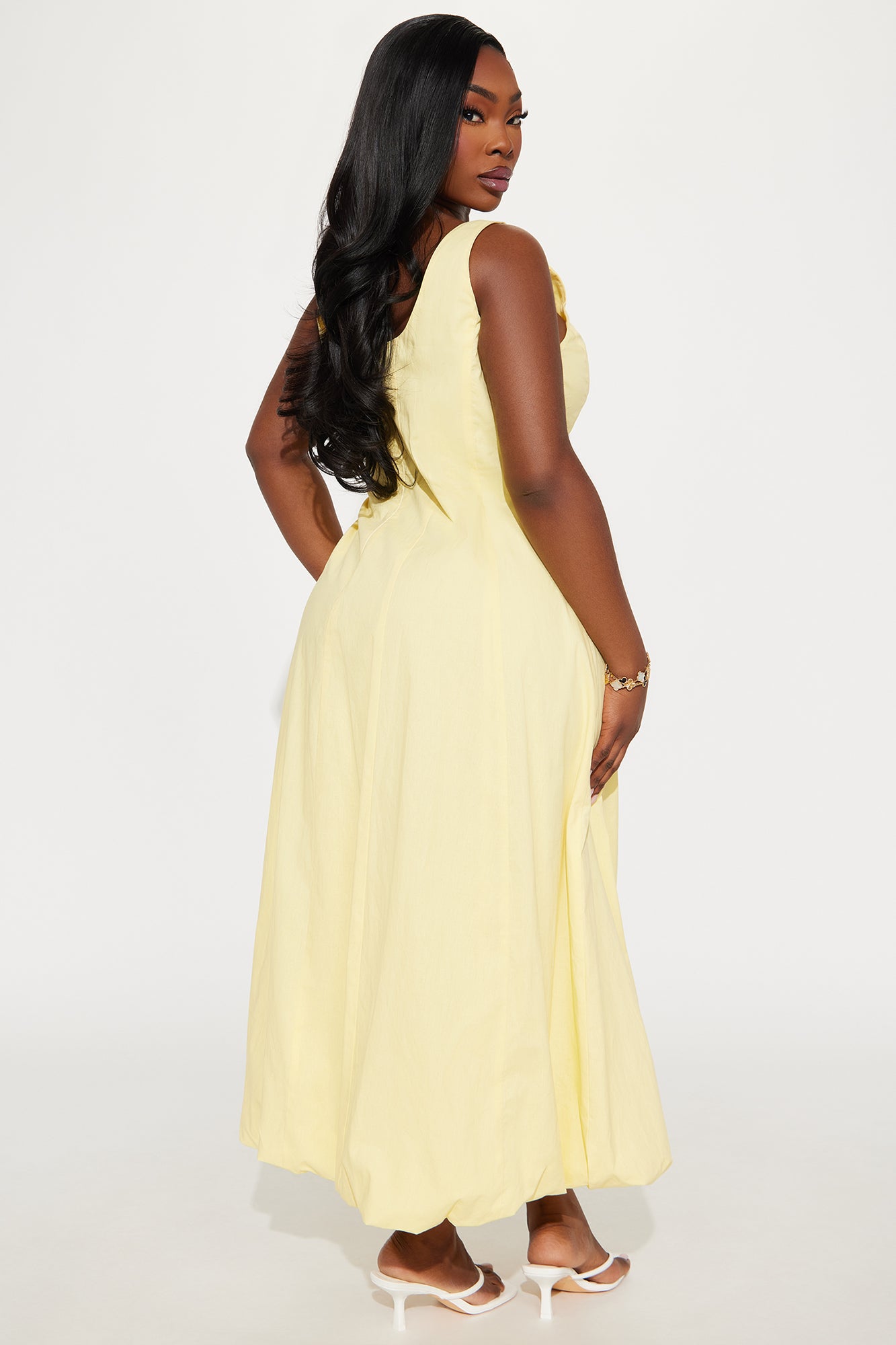 Katherine Bubble Maxi Dress - Yellow