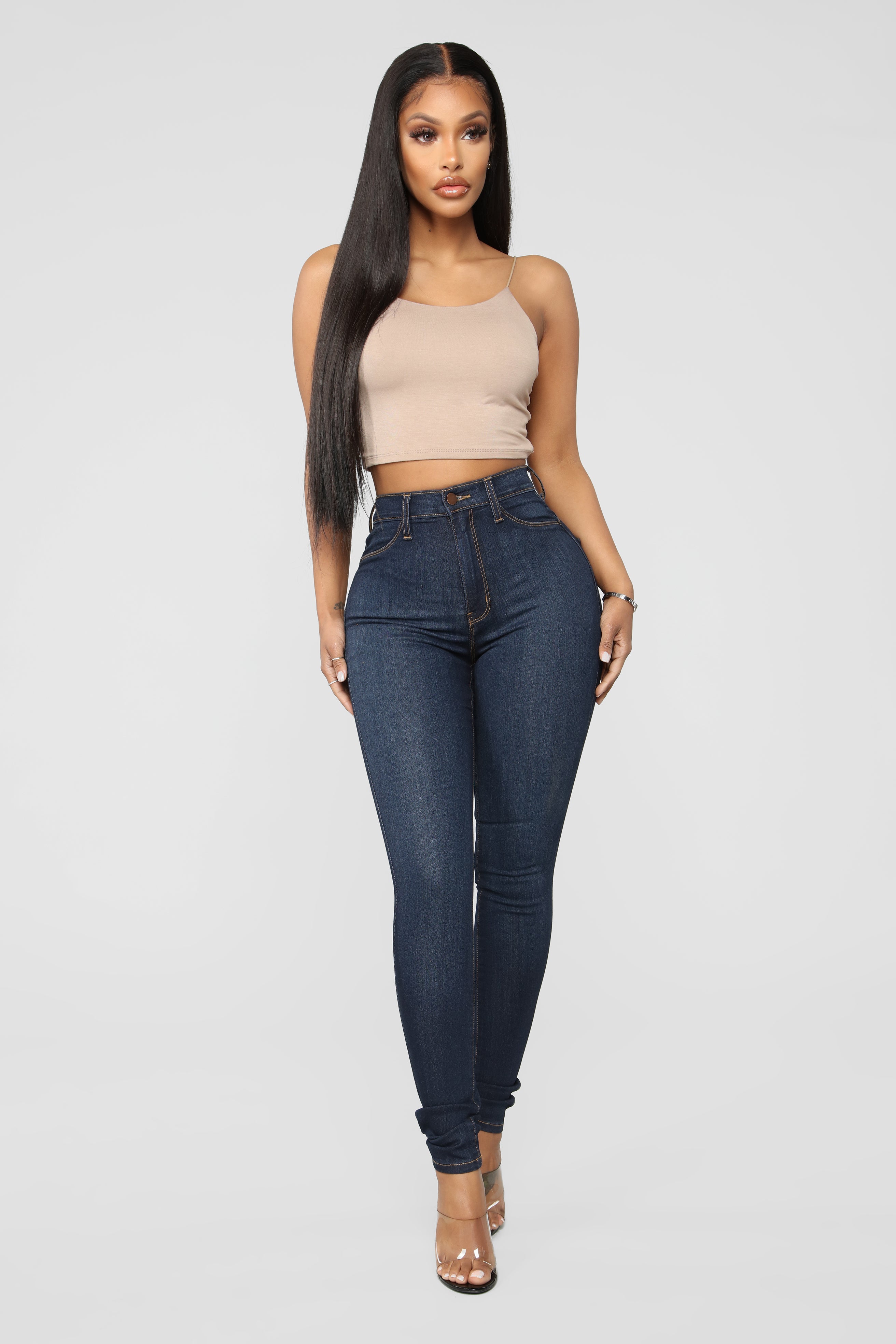 Classic Beauty Booty Lifter Skinny Jeans - Dark Denim