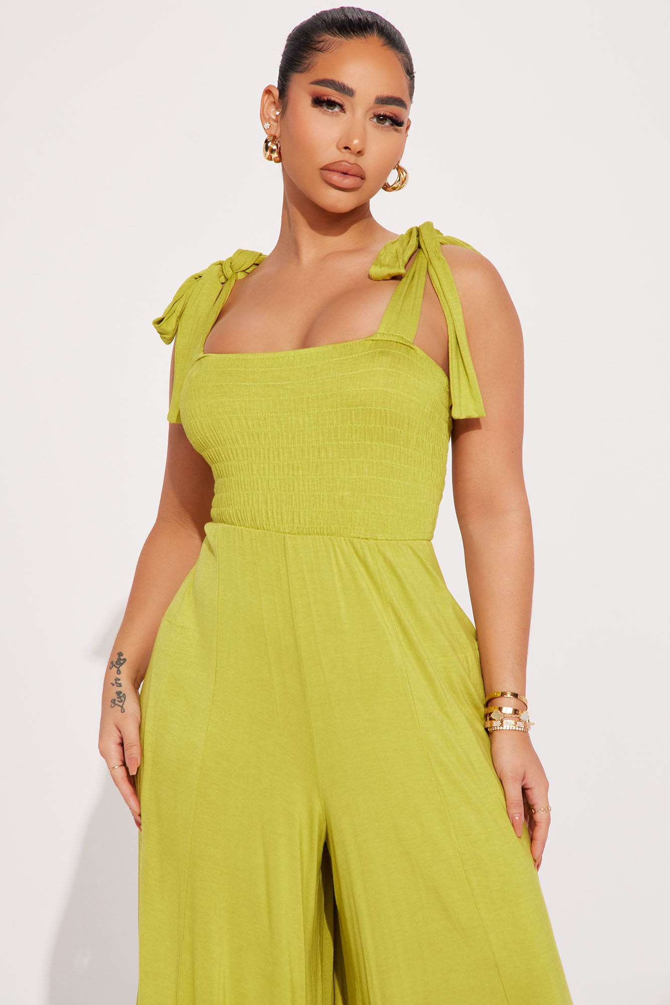 Catch Flights Jumpsuit - Chartreuse