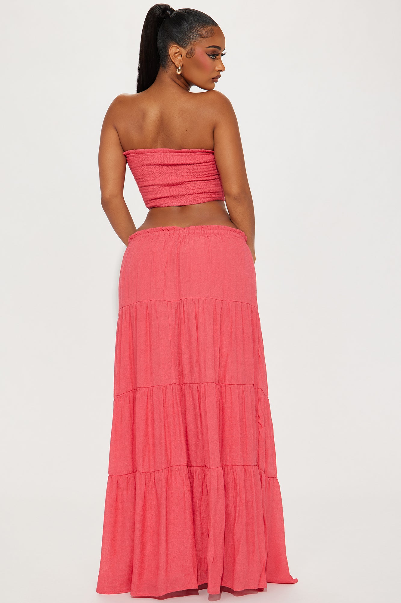 Lost In Paradise Skirt Set - Hot Pink