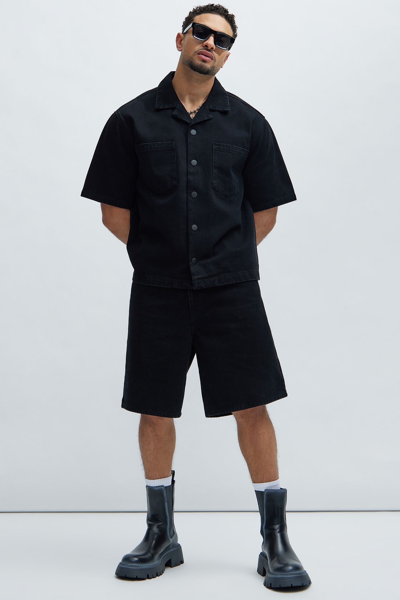Colin True Denim Button Up Shirt - Black Wash