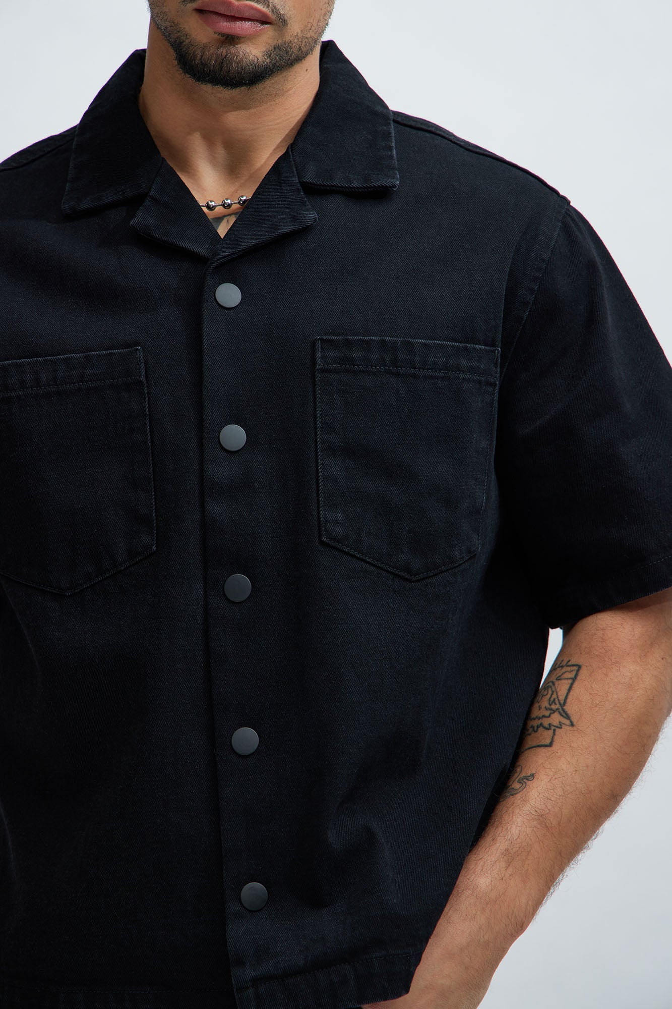 Colin True Denim Button Up Shirt - Black Wash