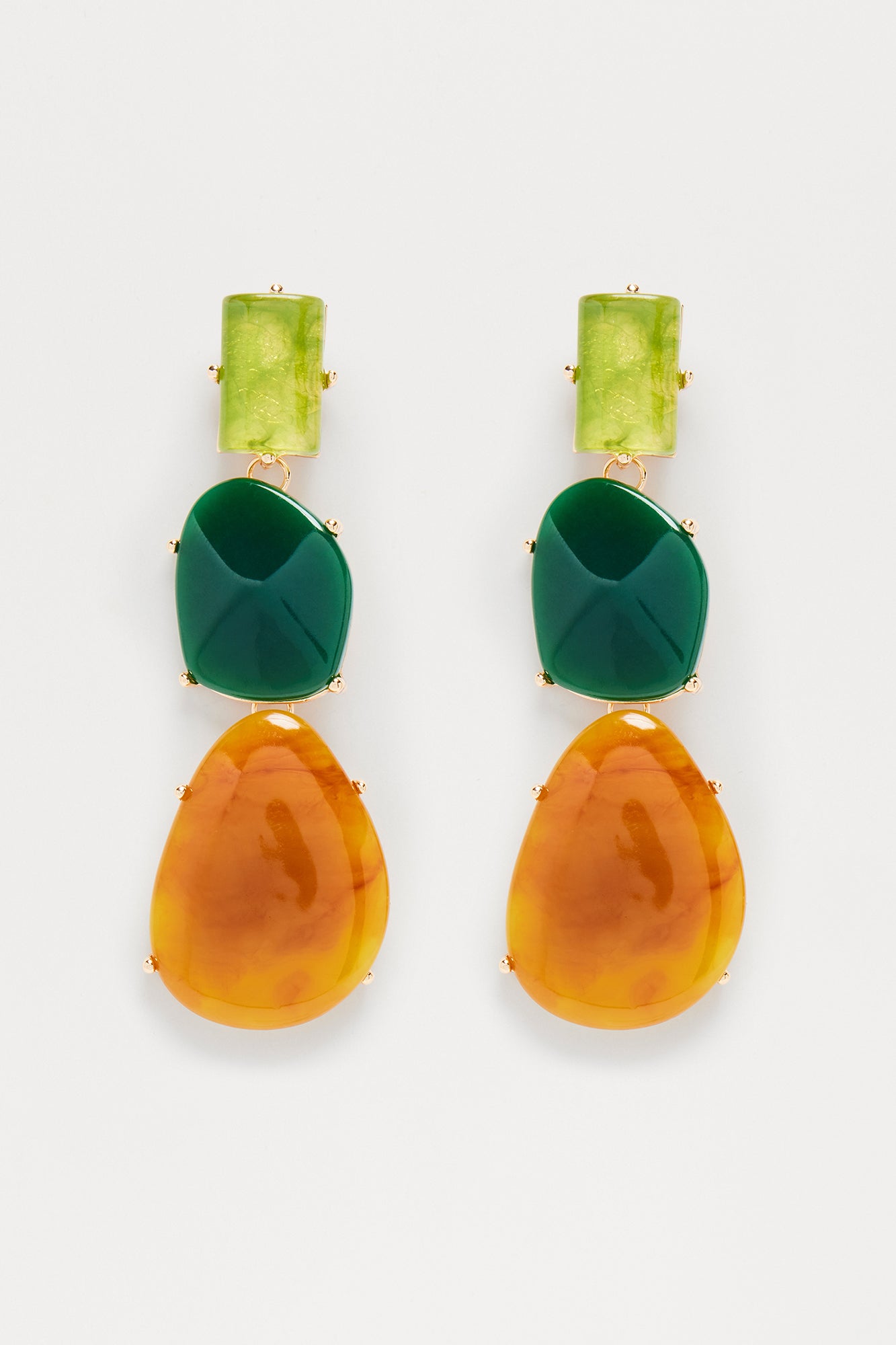 Rock Solid Earrings - Brown/combo
