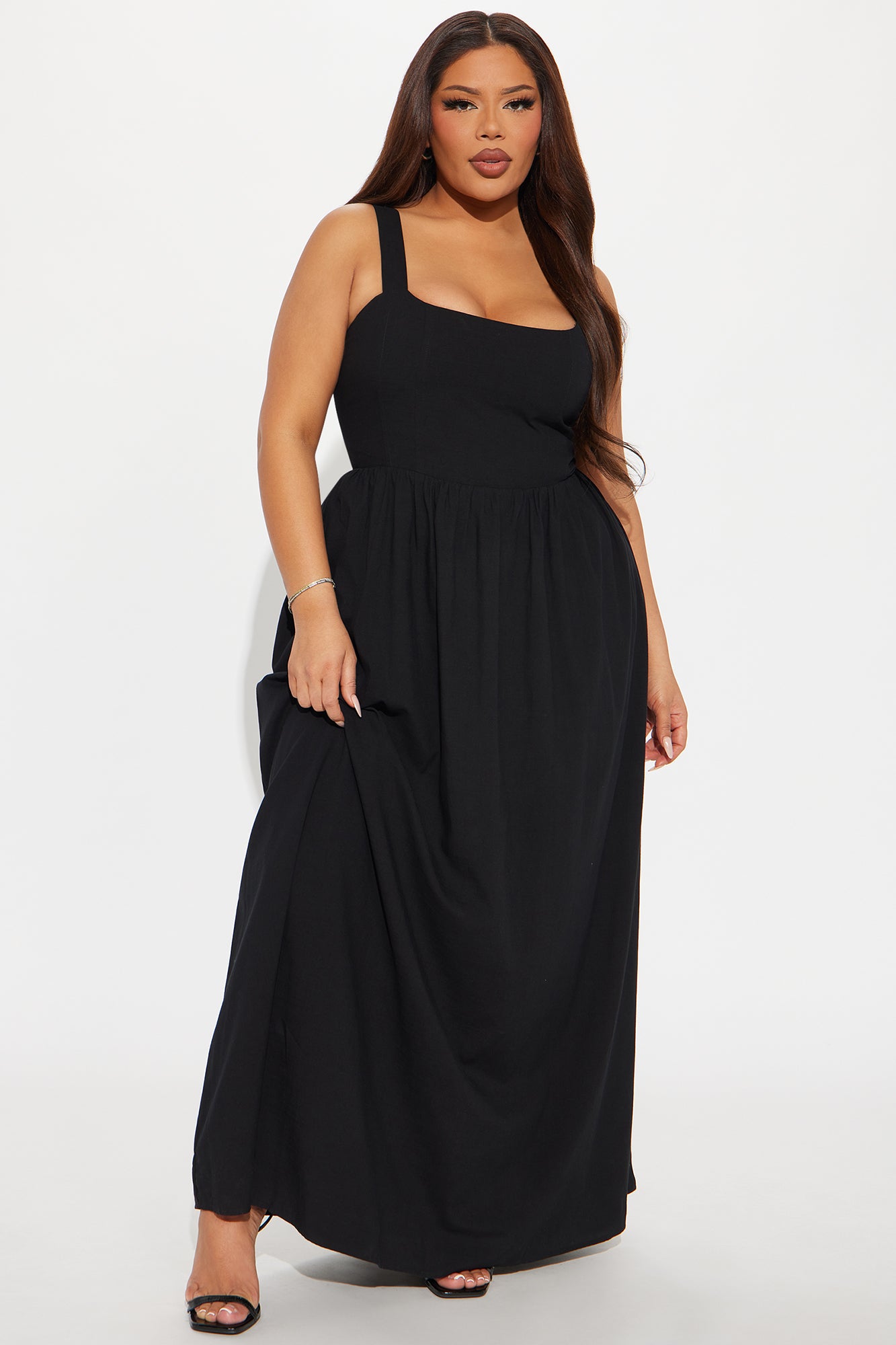 Mary Linen Maxi Dress - Black