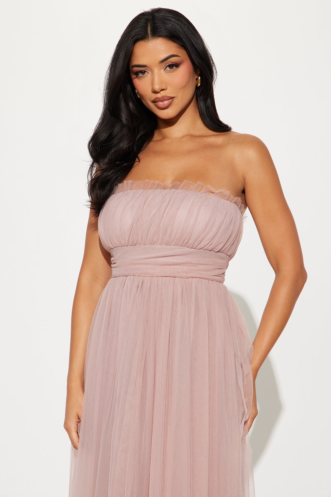 Monique Tulle Maxi Dress - Mauve