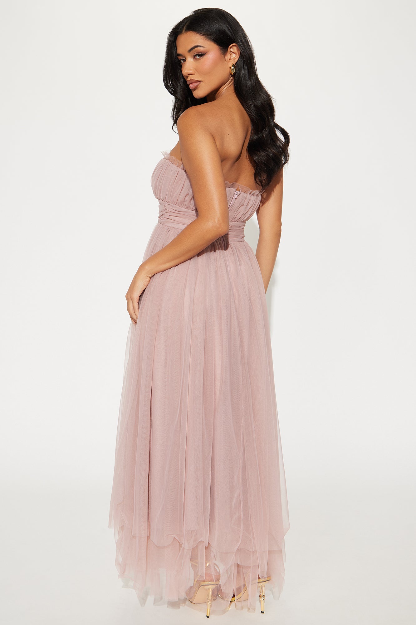 Monique Tulle Maxi Dress - Mauve
