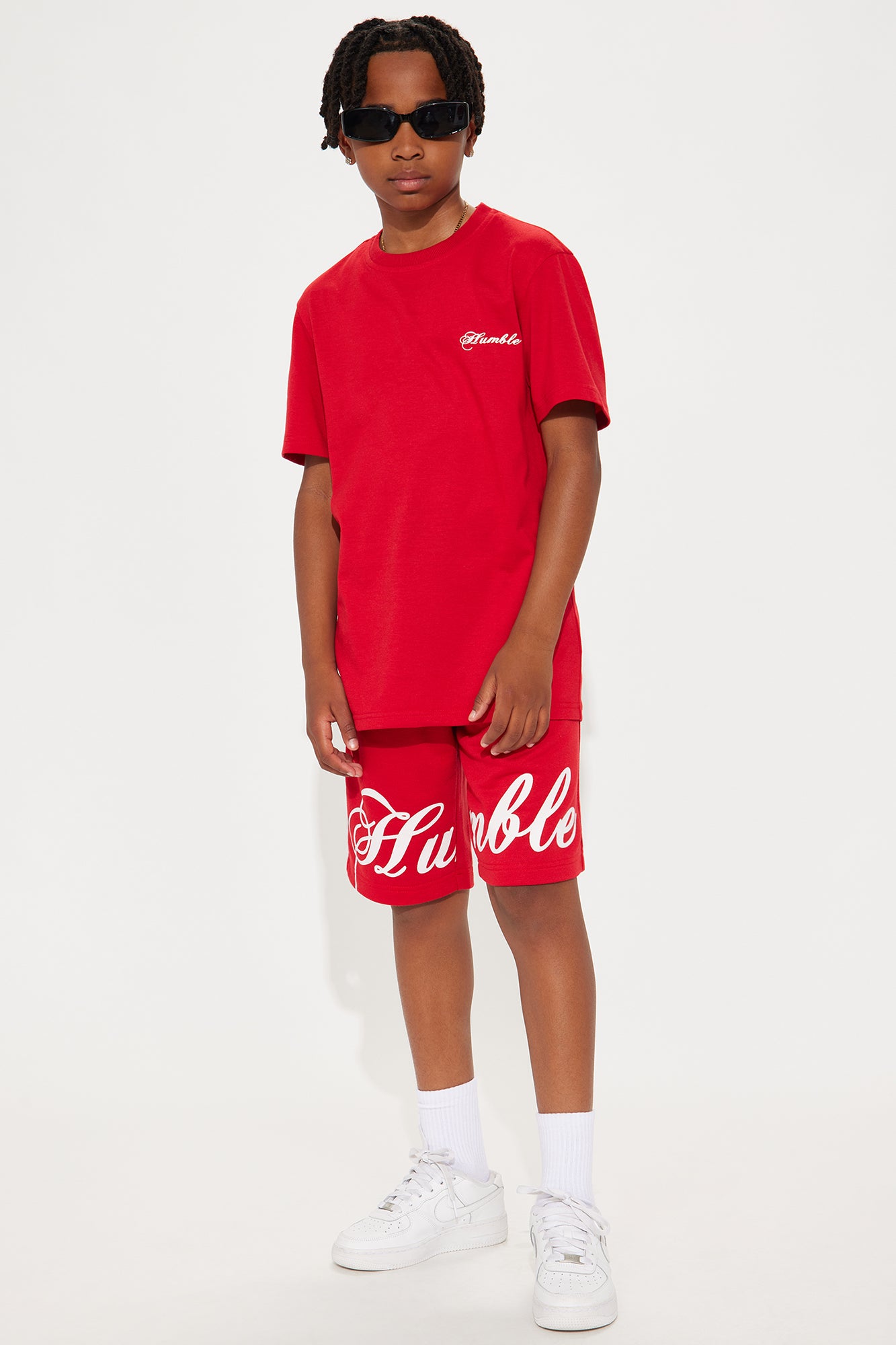 Mini Staying Humble Short Set - Red