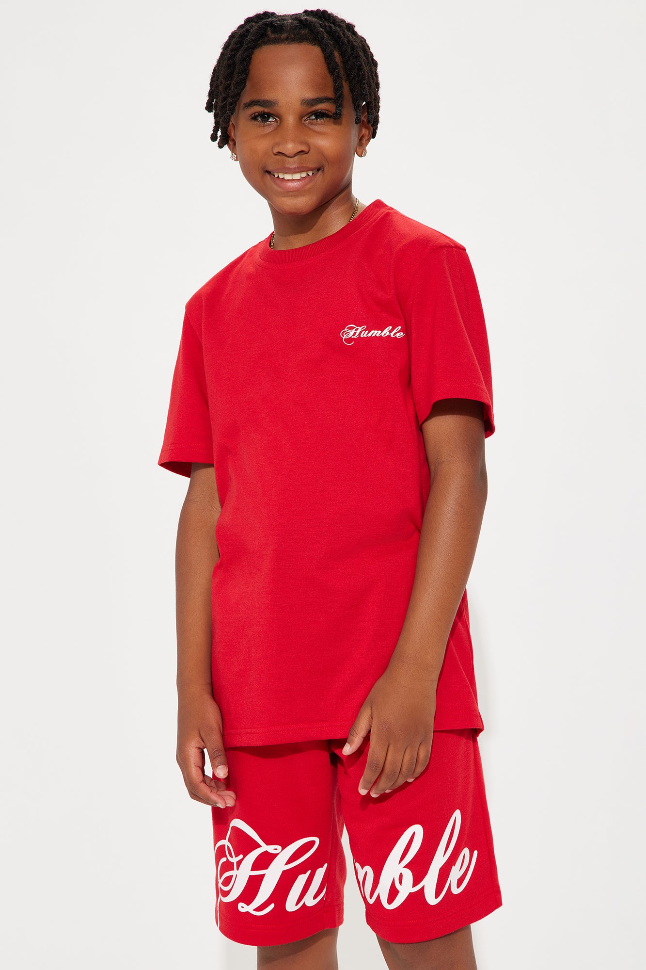 Mini Staying Humble Short Set - Red
