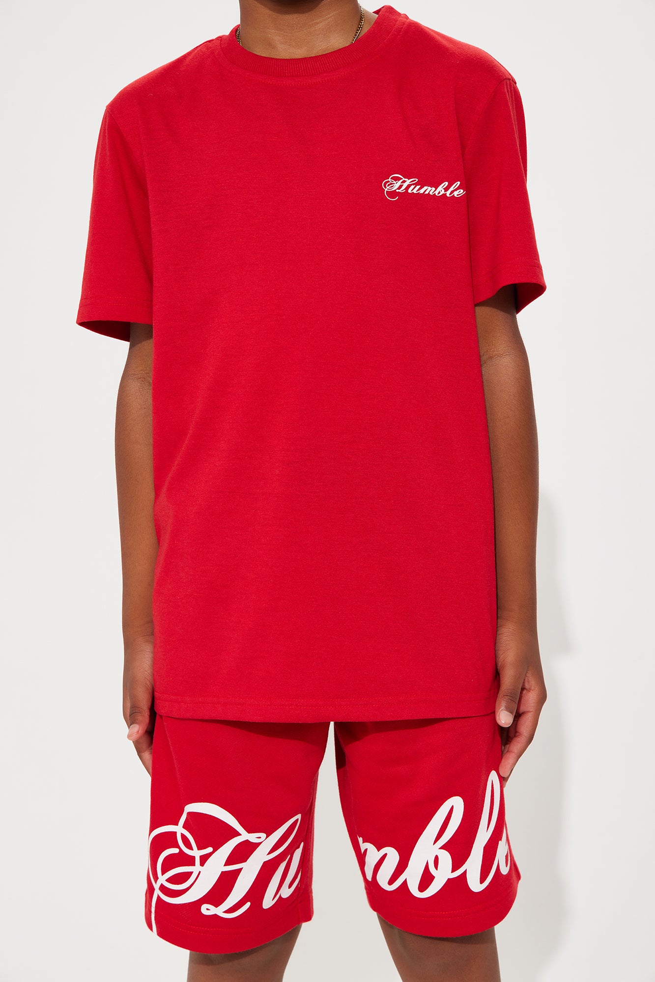 Mini Staying Humble Short Set - Red