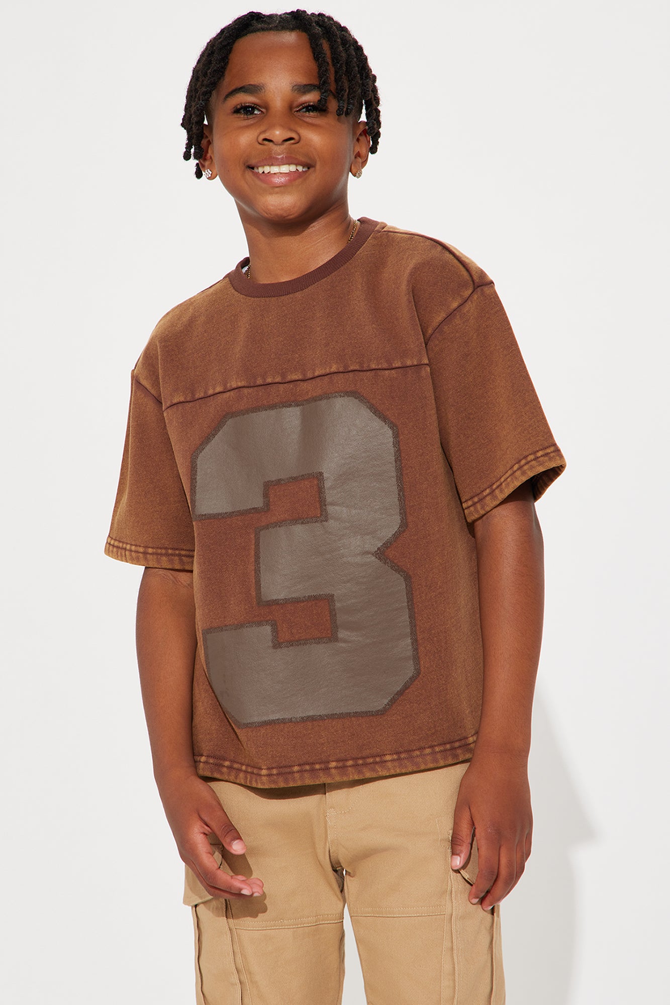 Mini Kyle Oversized Tee - Dark Brown