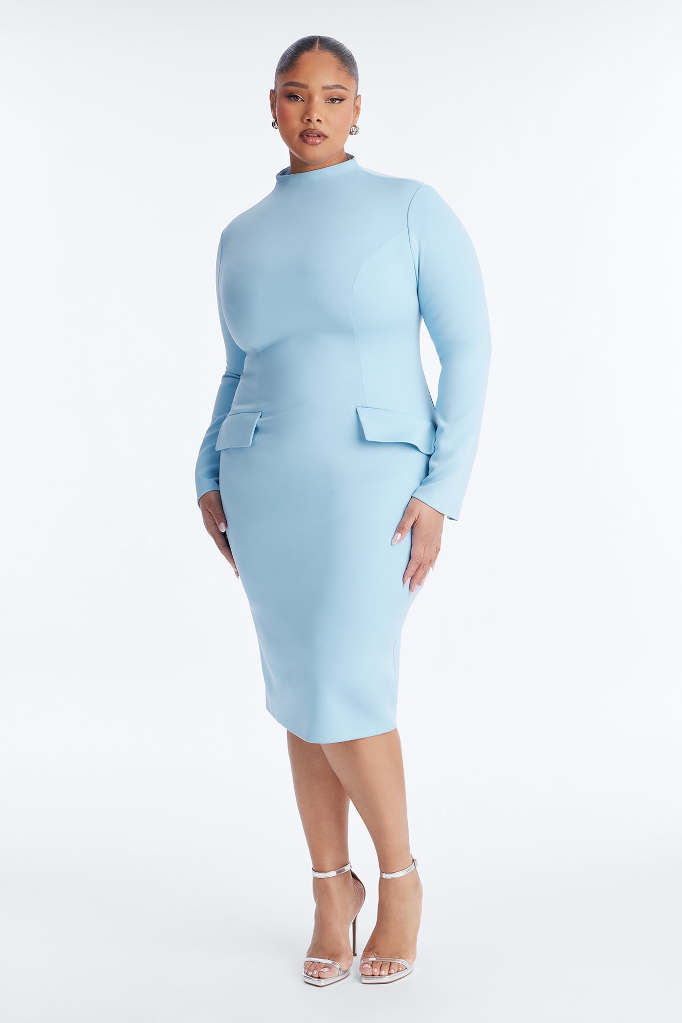 Above Average Ponte Midi Dress - Blue