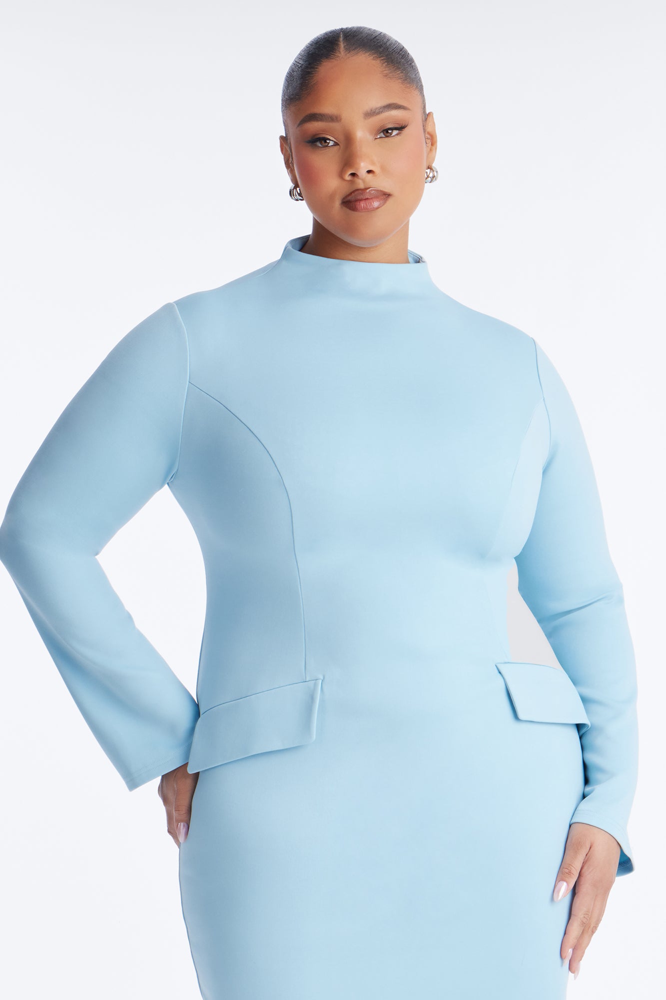 Above Average Ponte Midi Dress - Blue