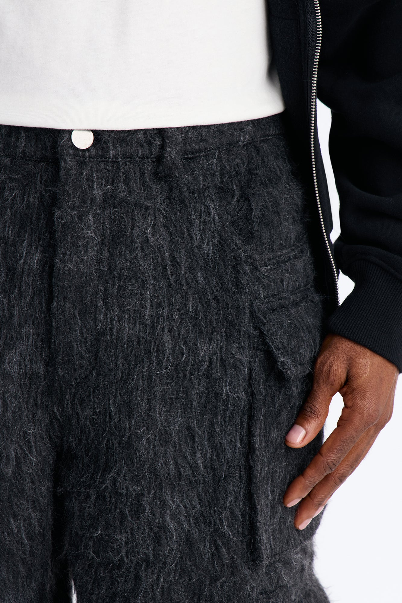 Baggy Warm Breeze Textured Short - Black