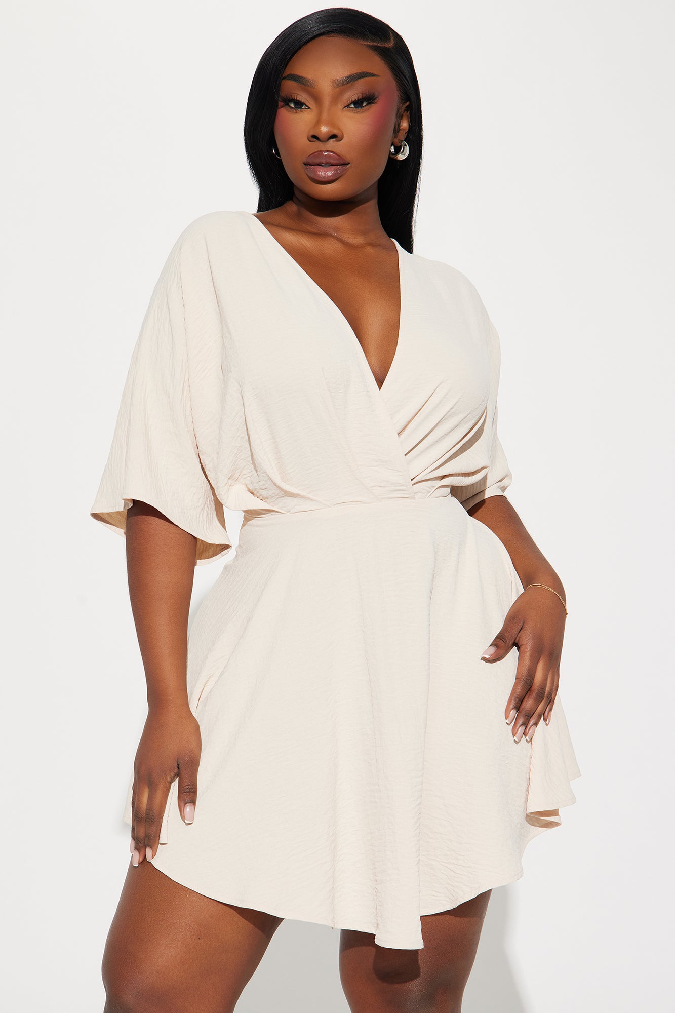 Francesca Flowy Mini Dress - Oatmeal