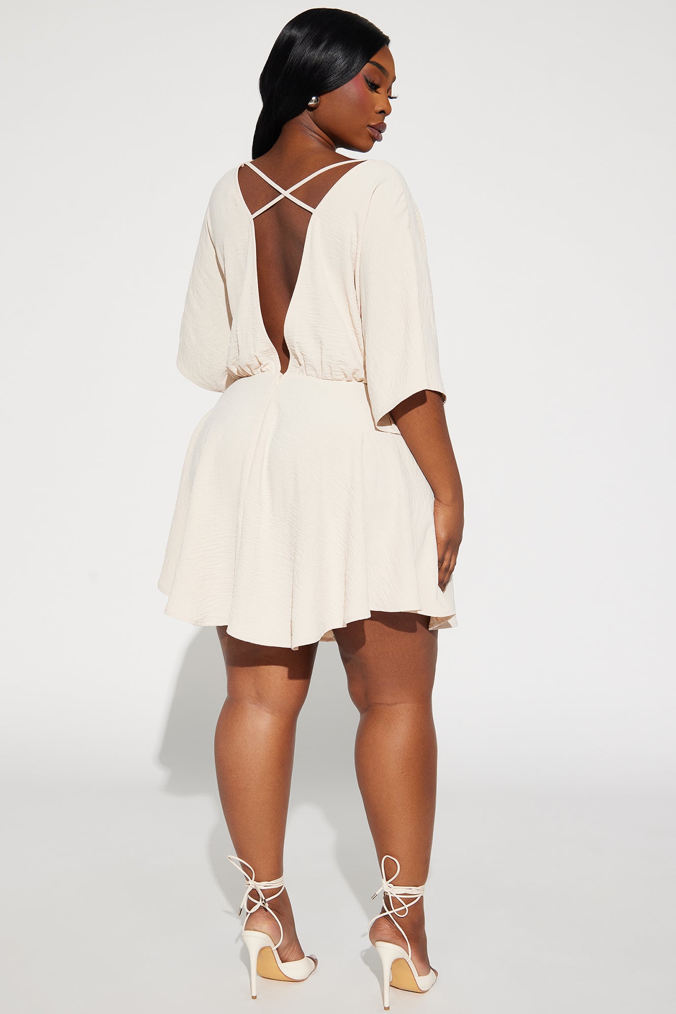 Francesca Flowy Mini Dress - Oatmeal