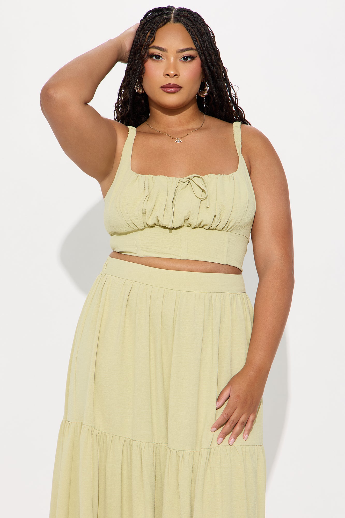 Country Belle Maxi Skirt Set - Sage