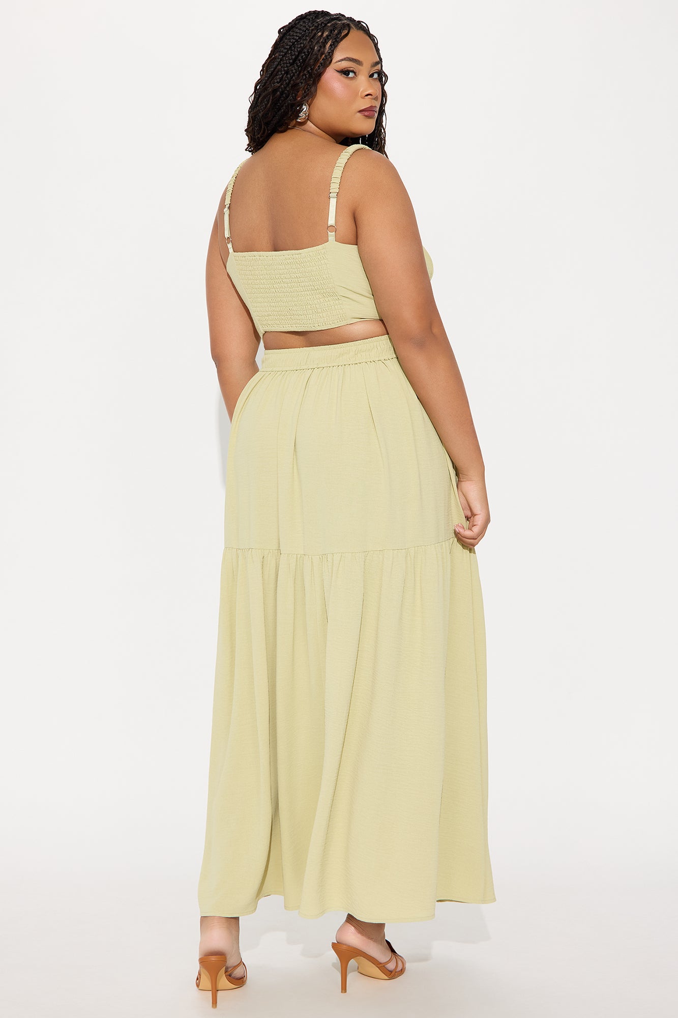 Country Belle Maxi Skirt Set - Sage