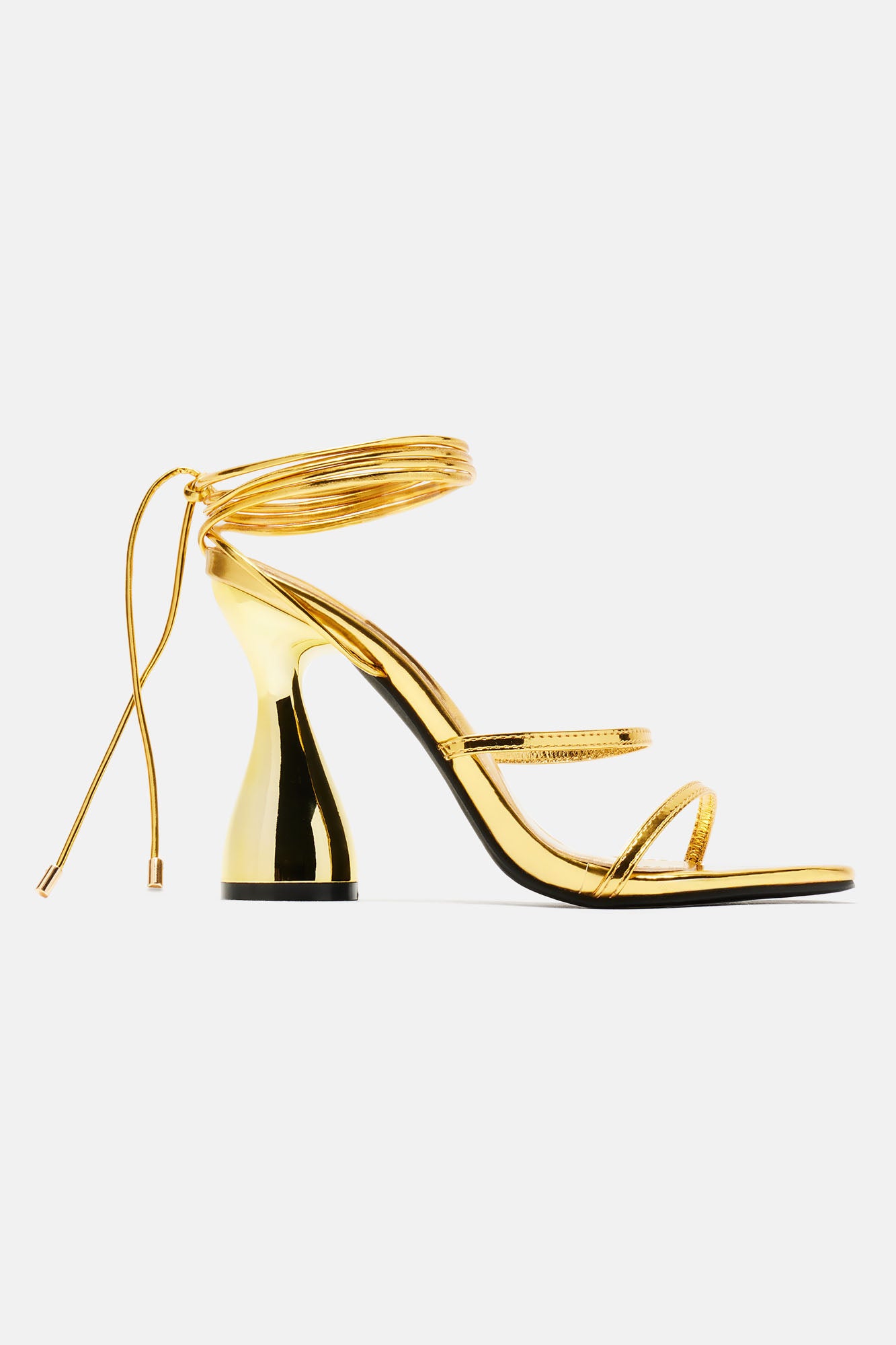 Out And About Wrap Up Heels - Gold