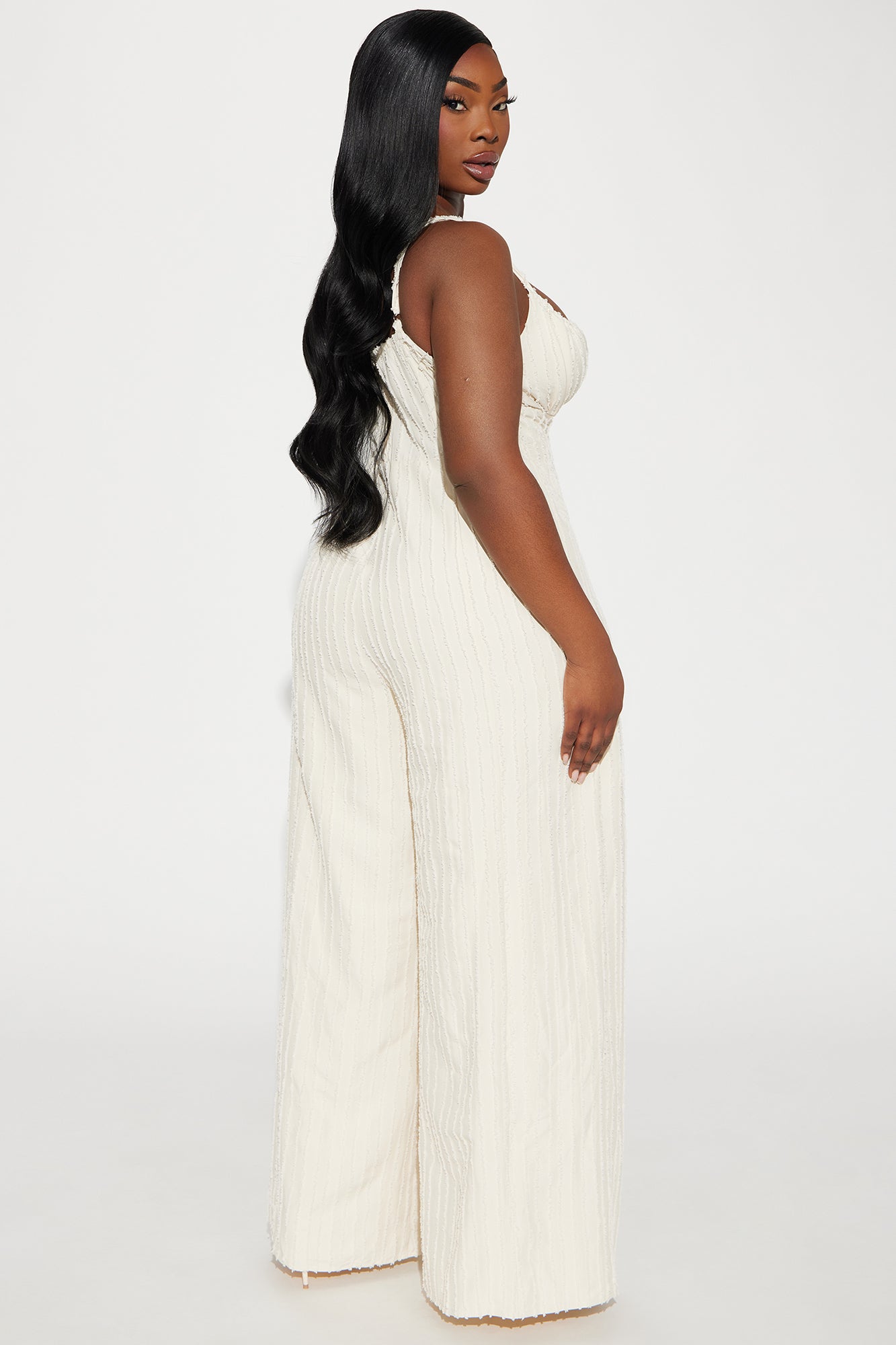 Endless Mimosas Textured Jumpsuit - Cream