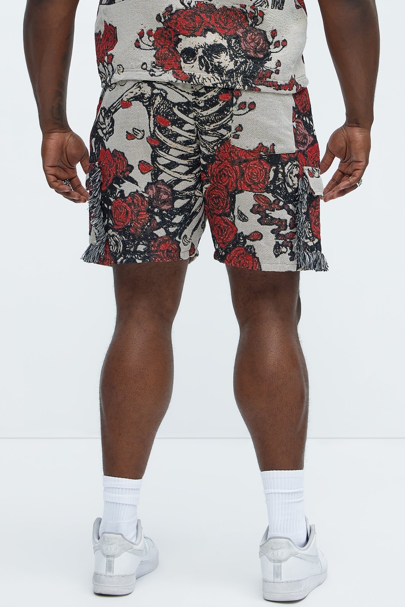 Petals Tapestry Shorts - Red/combo