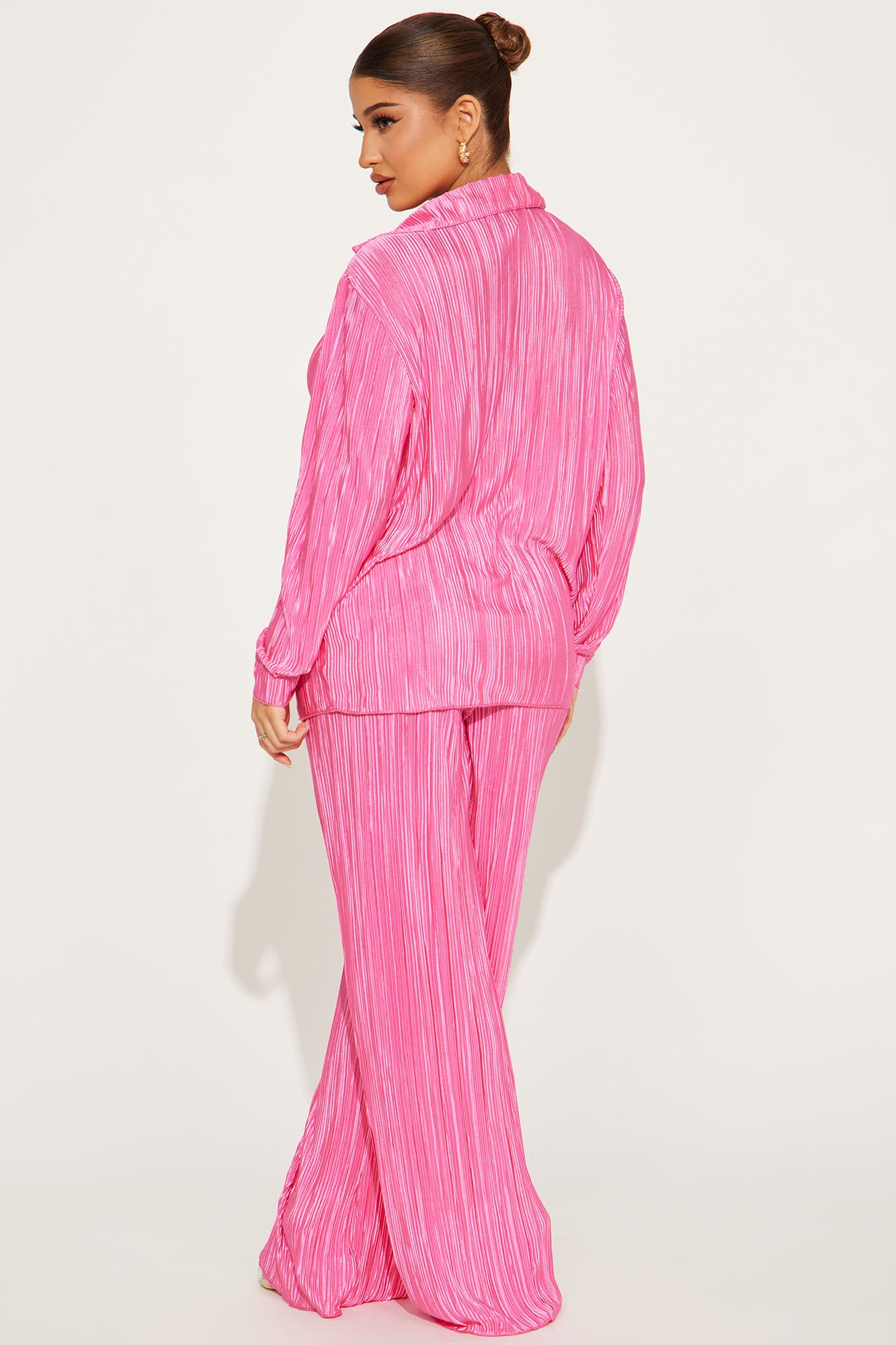 If It Plisse You Pant Set - Pink