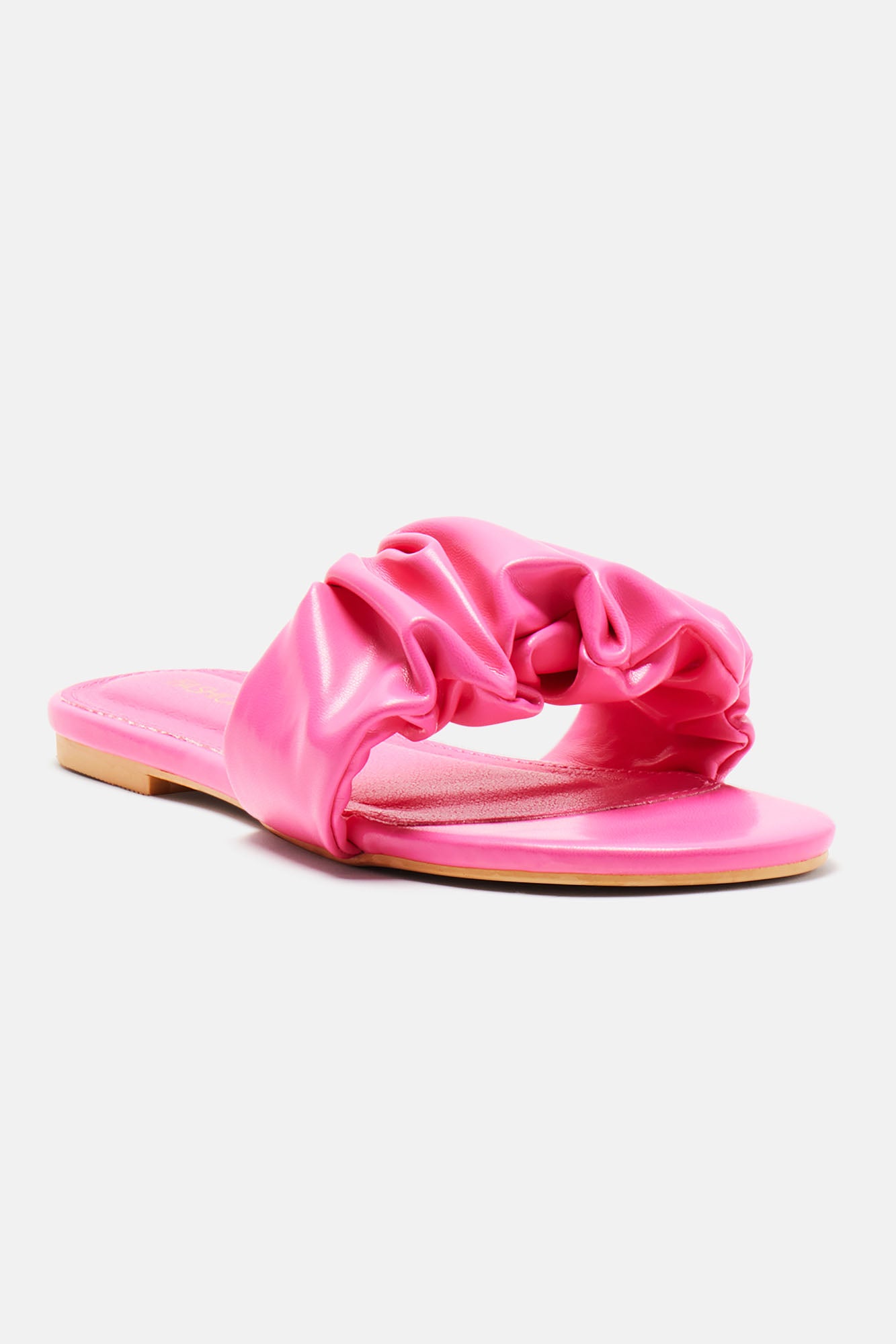 Just Wait Ruffle Sliders - Hot Pink