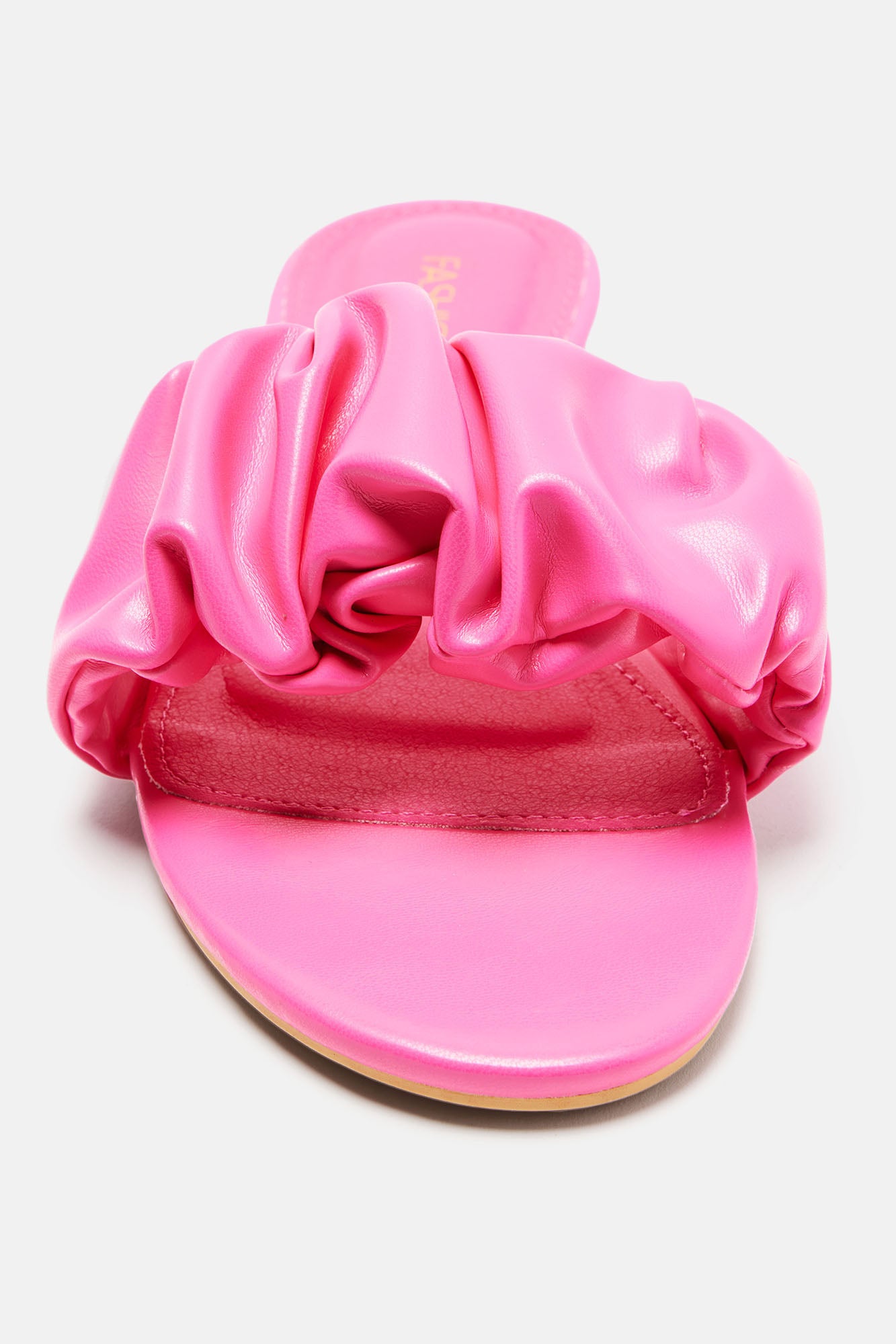 Just Wait Ruffle Sliders - Hot Pink