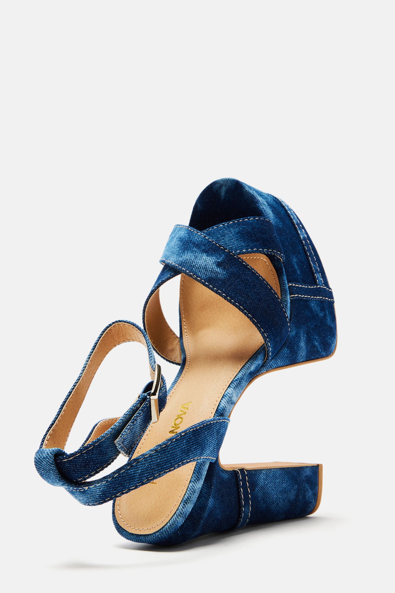 Strolling Through Heeled Sandals - Denim