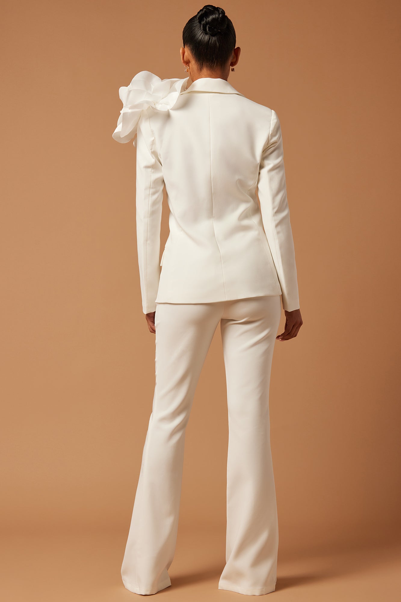 Evanna Floral Applique Suit Set - Off White
