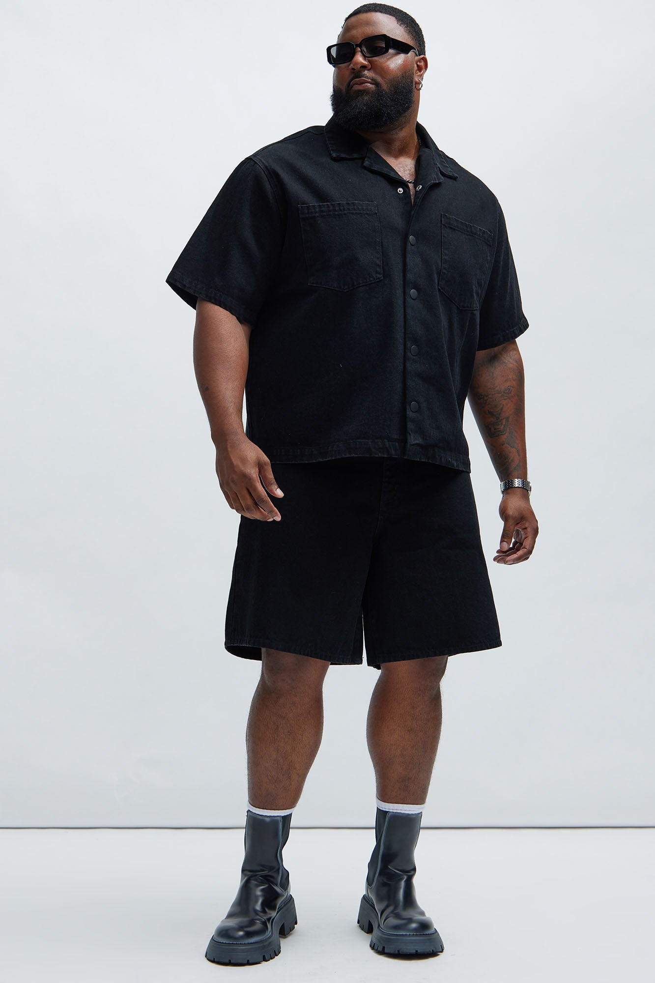 Colin True Denim Button Up Shirt - Black Wash