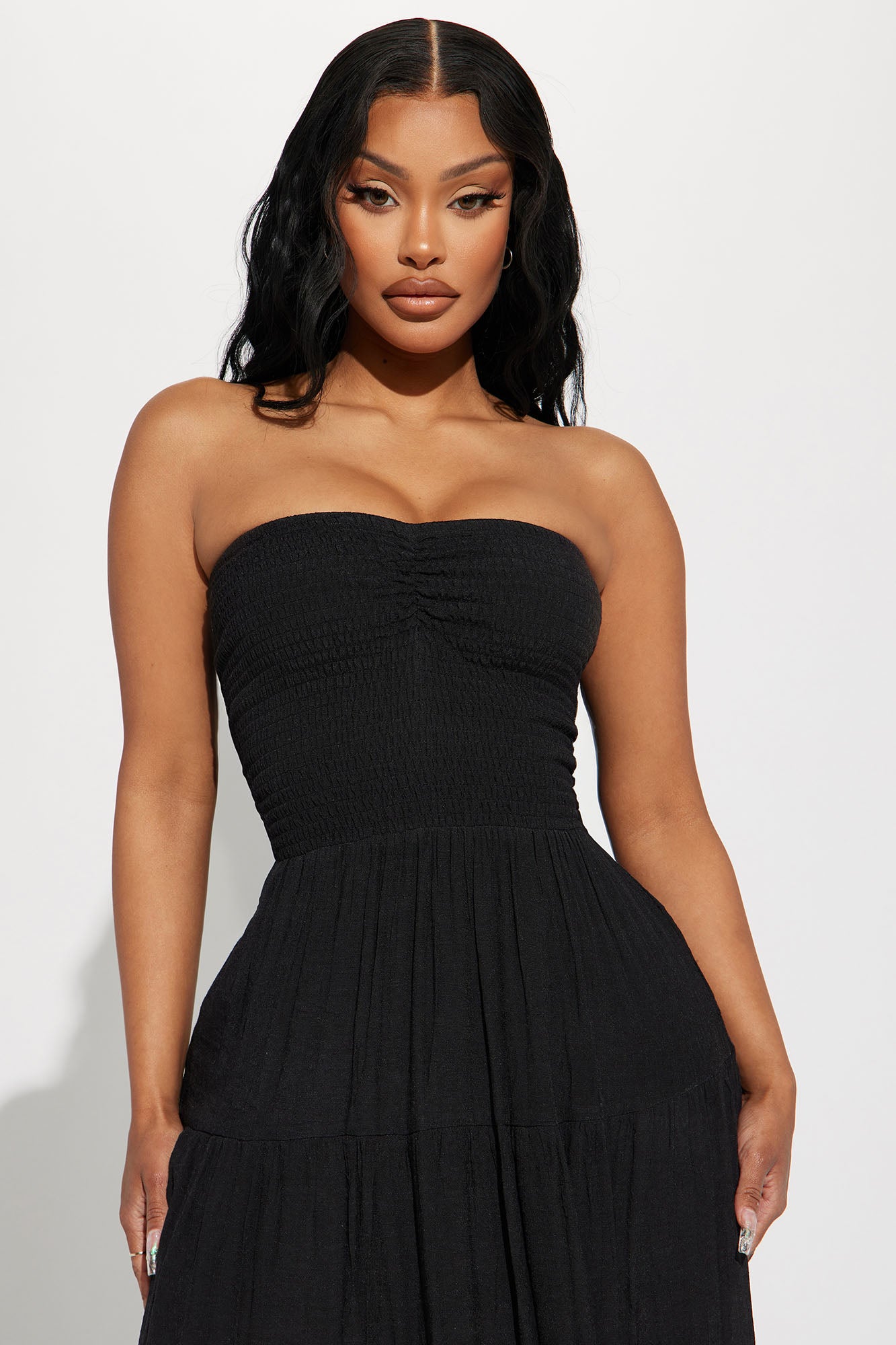 Almafi Coast Maxi Dress - Black