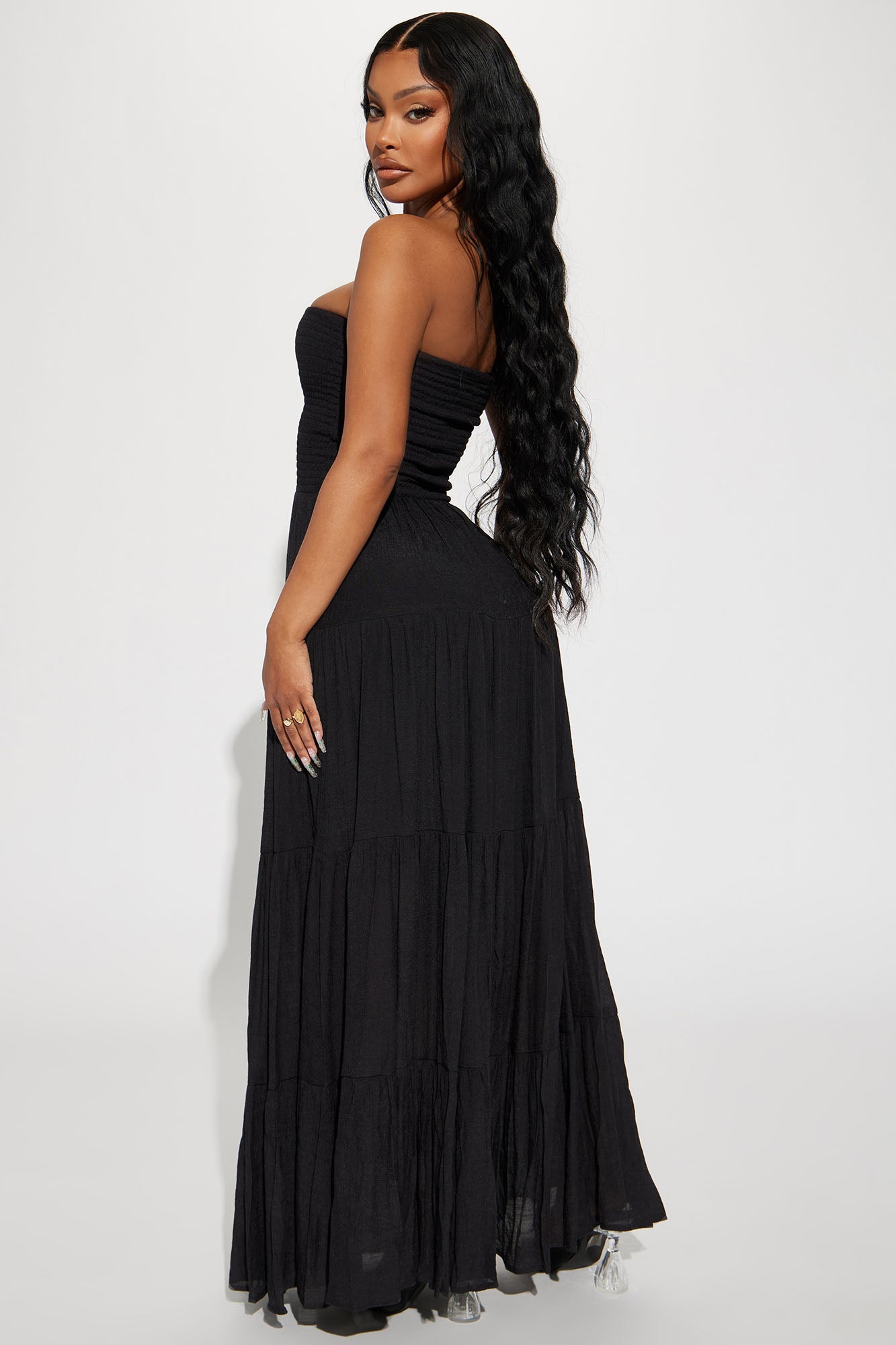 Almafi Coast Maxi Dress - Black