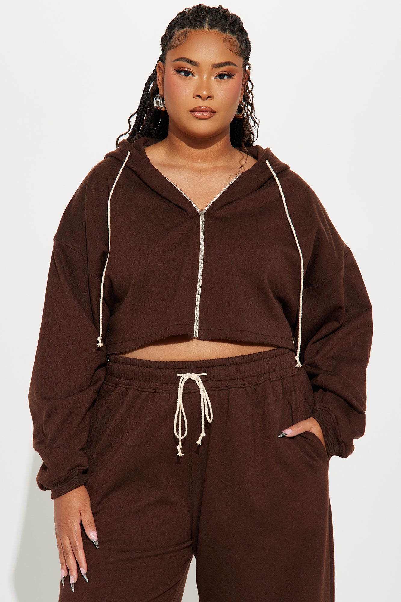 On The Way Sweatpant Set - Chocolate