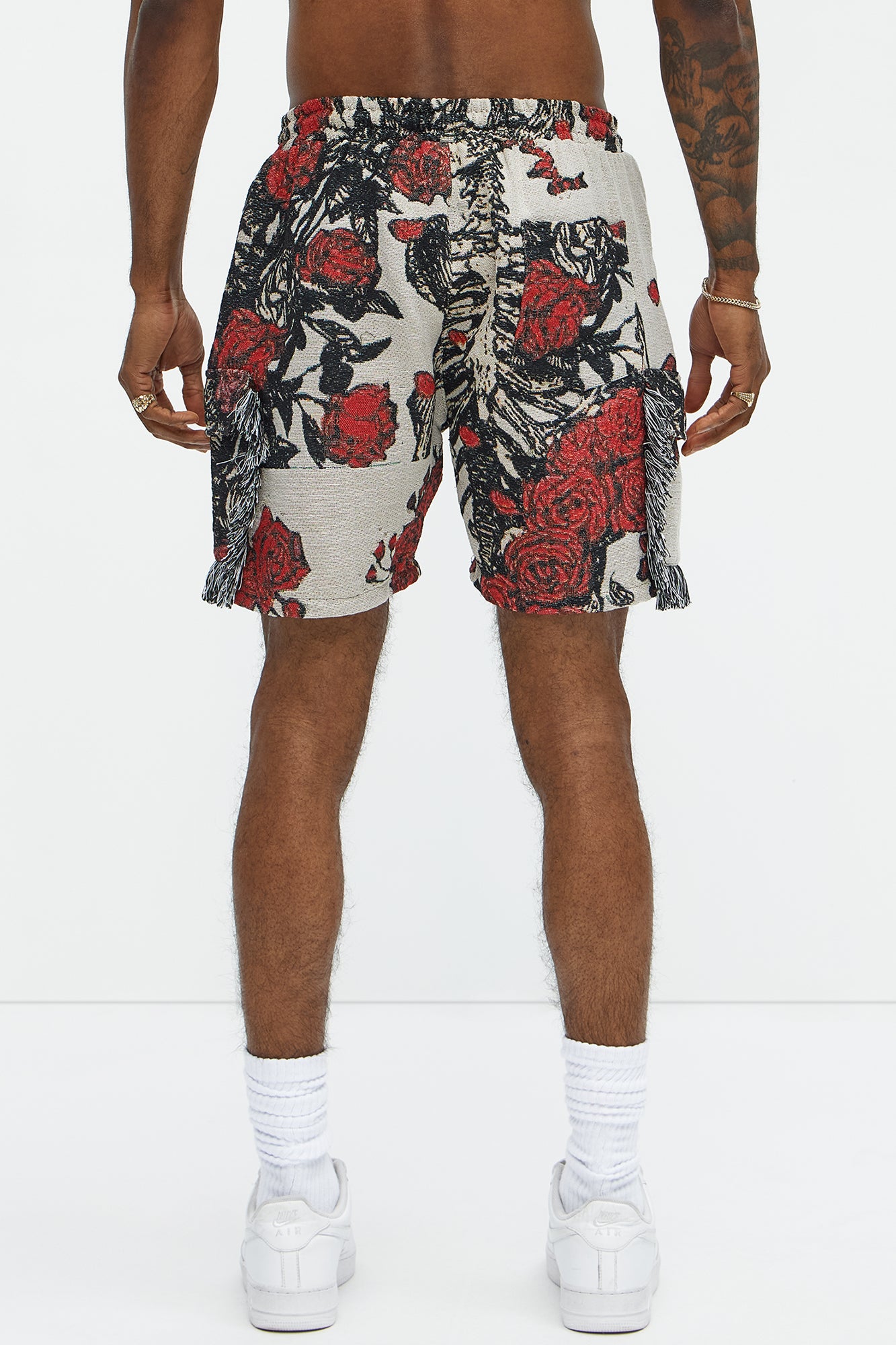 Petals Tapestry Shorts - Red/combo