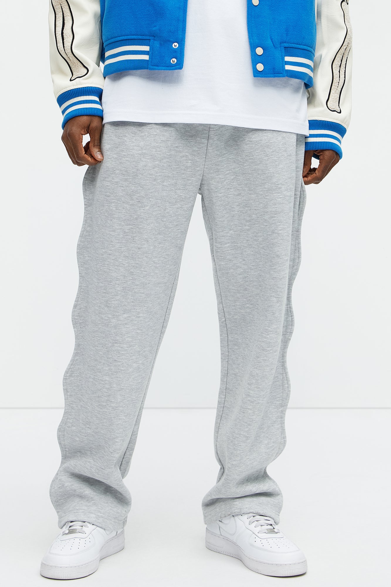 Tayson Wavy Straight Sweatpants - Heather Grey