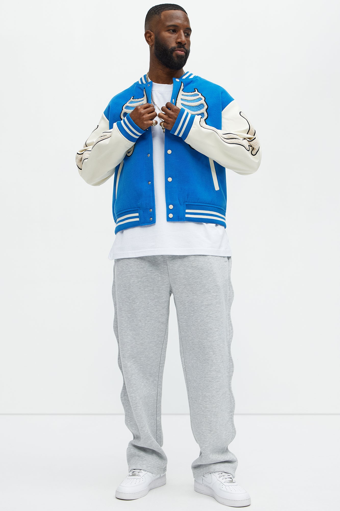 Tayson Wavy Straight Sweatpants - Heather Grey