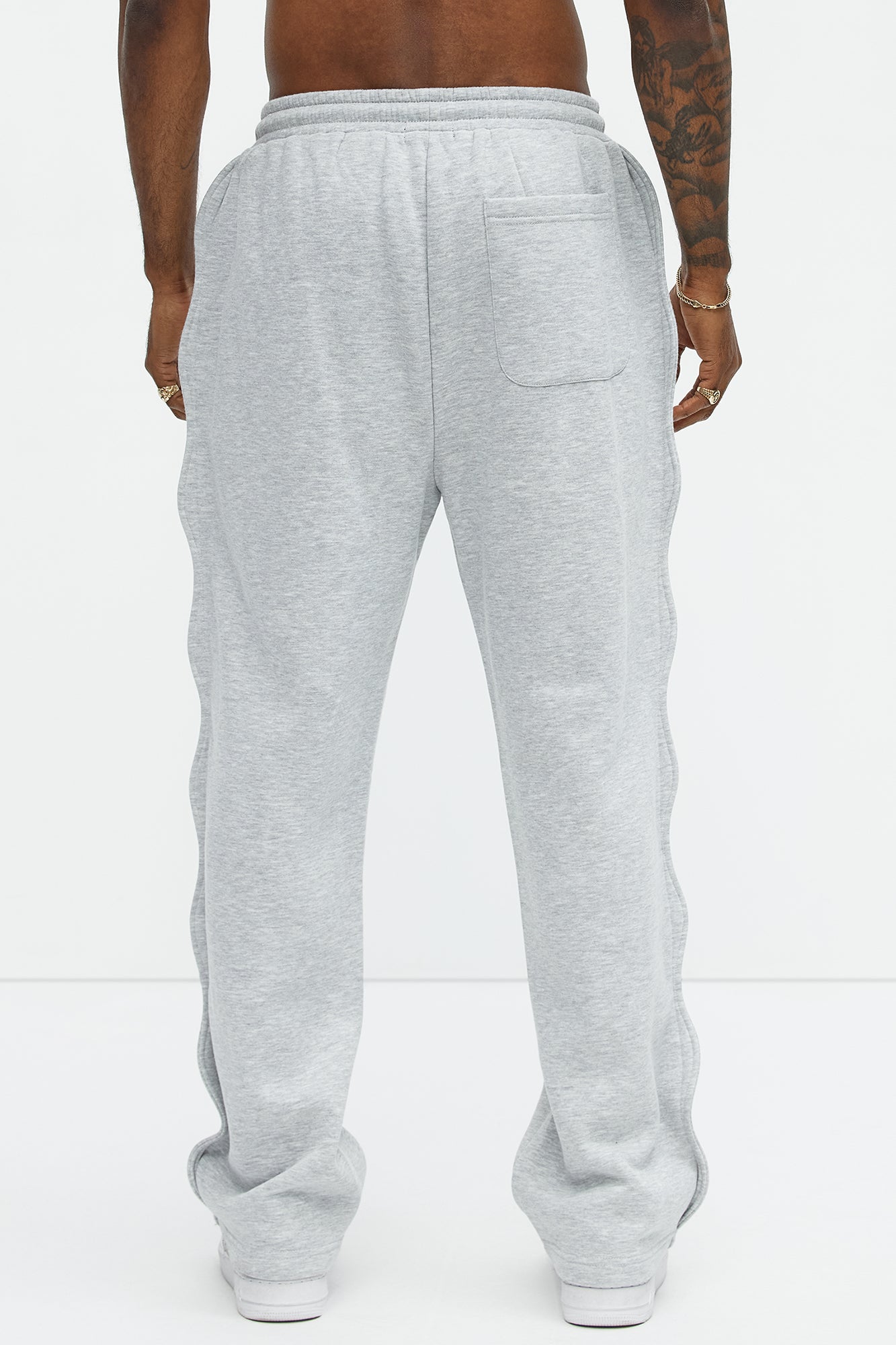Tayson Wavy Straight Sweatpants - Heather Grey