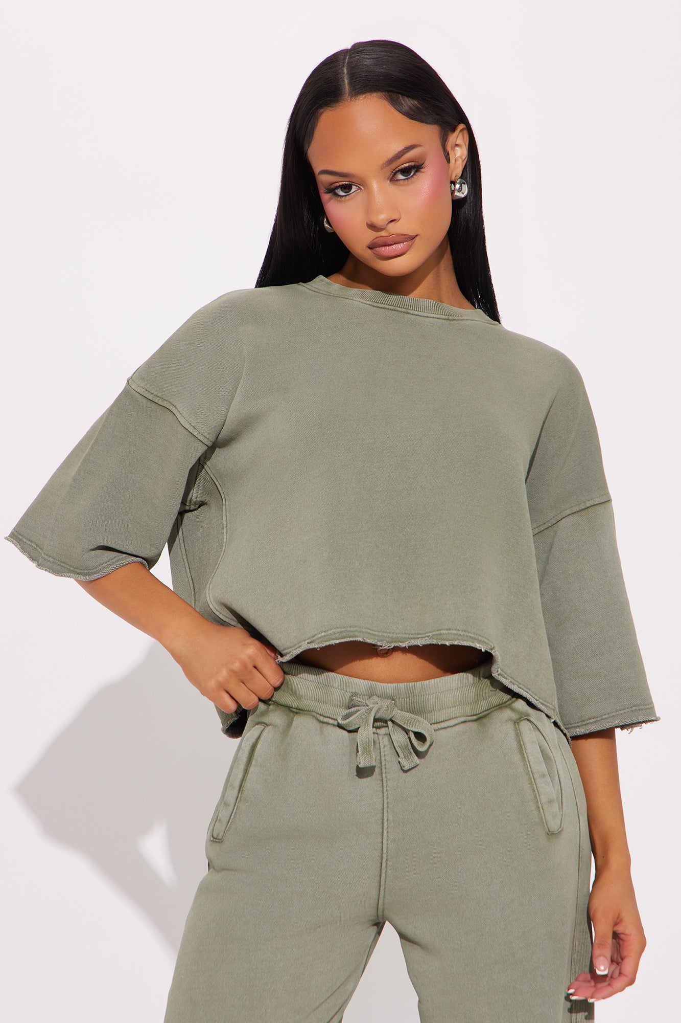 Strollin' Around Pant Set - Sage