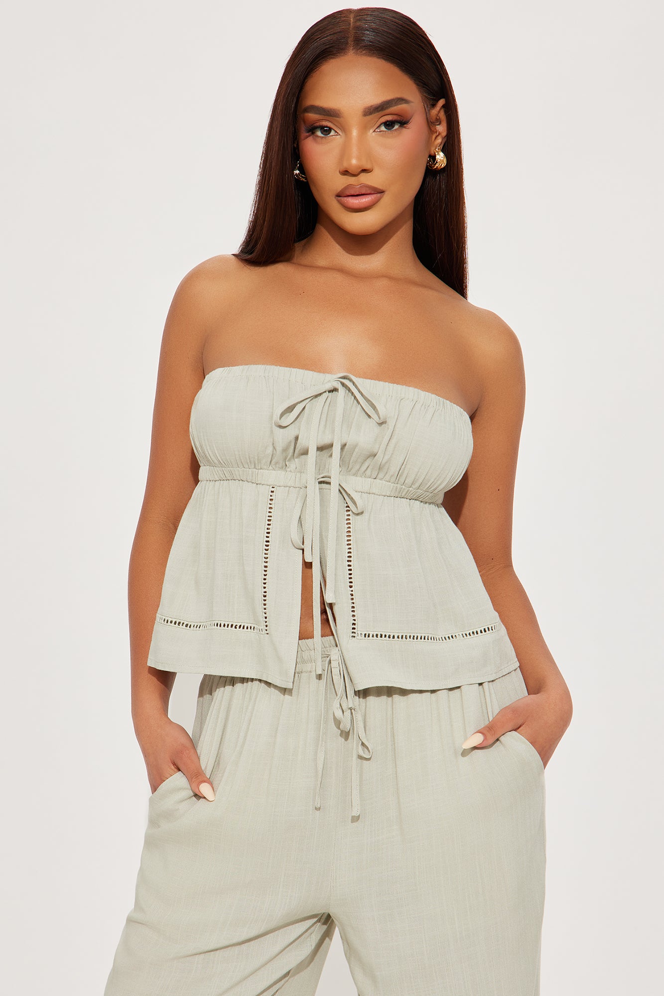 Sydney Linen Pant Set - Sage