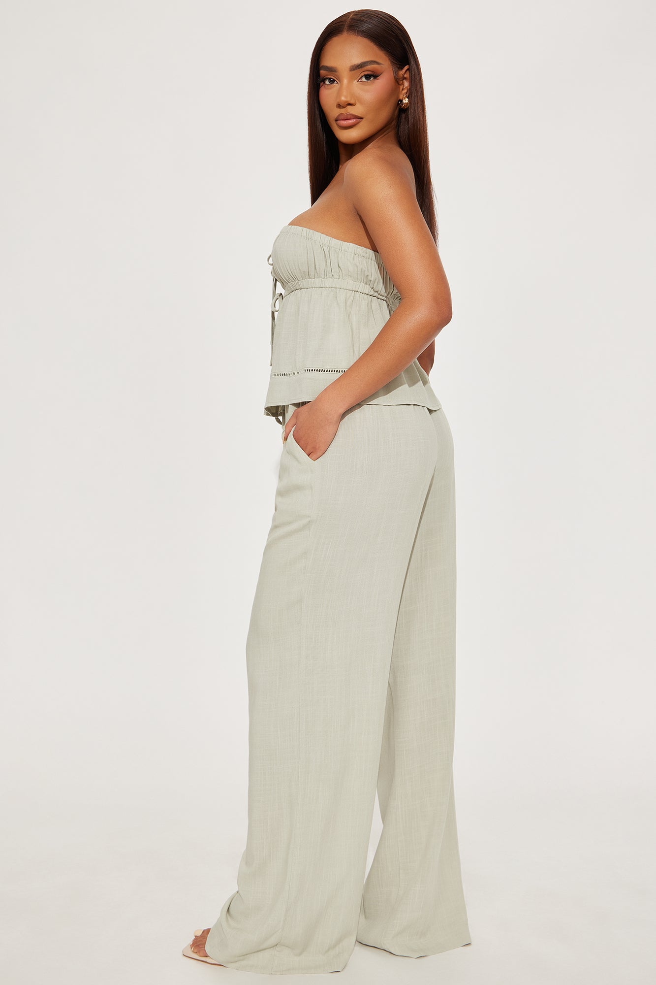 Sydney Linen Pant Set - Sage