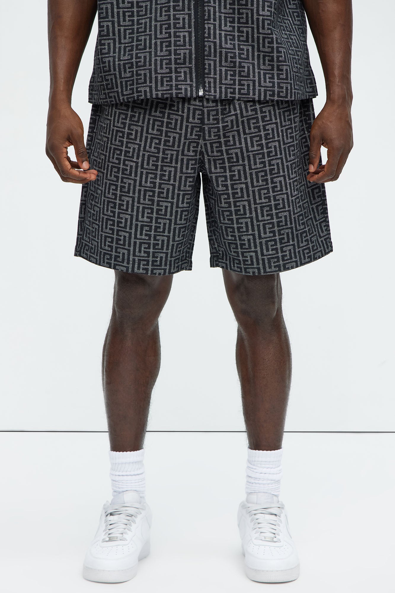 Fallon Jacquard Relaxed Shorts - Charcoal
