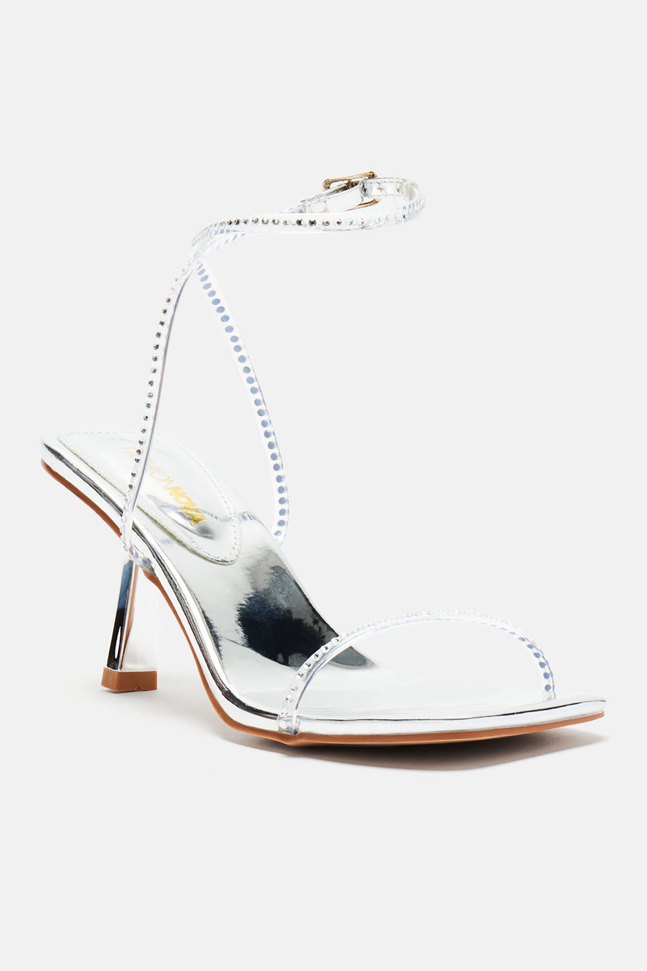 Don't Be One Sided Heeled Sandals - Silver