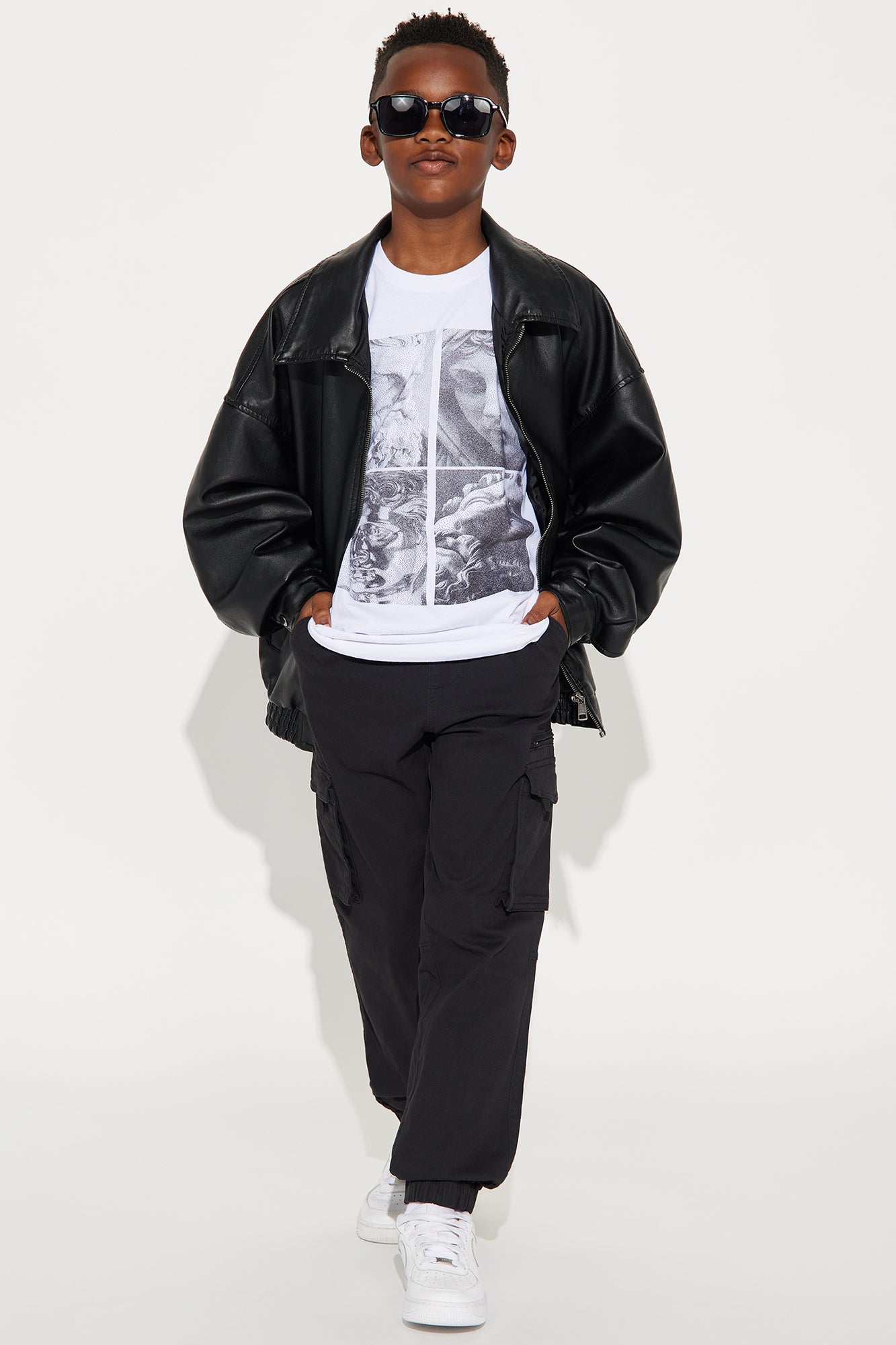 Mini Power And Strength Cargo Jogger Twill Pant - Black