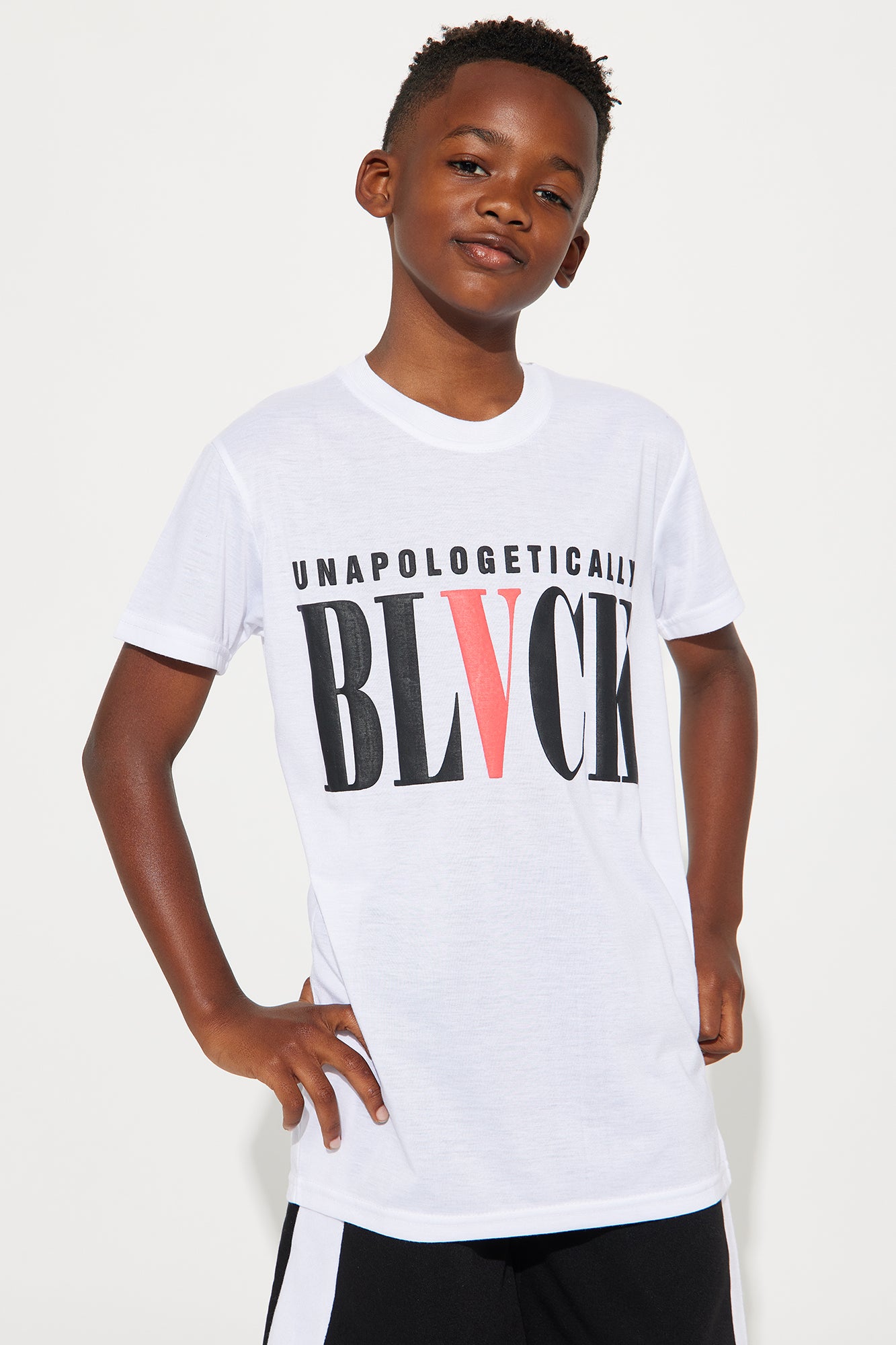 Mini Unapologetically Black Short Set - White/Black