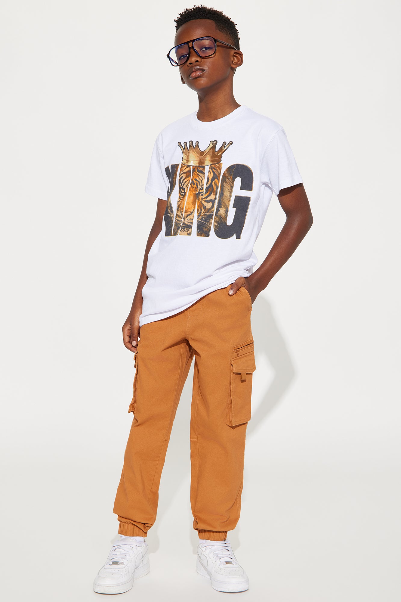 Mini Power And Strength Cargo Jogger Twill Pant - Tan