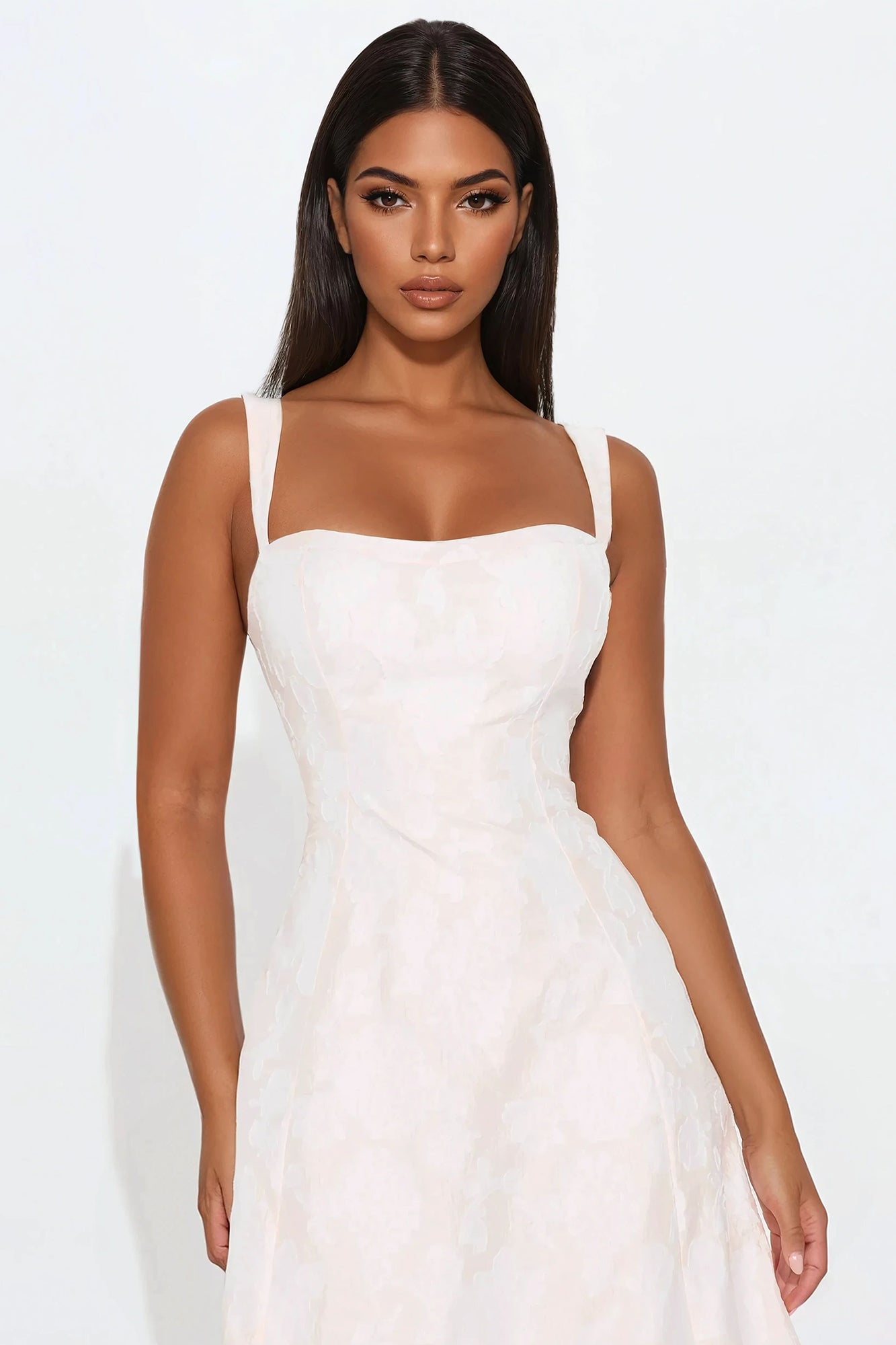 Only Bliss Jacquard Midi Dress - Blush